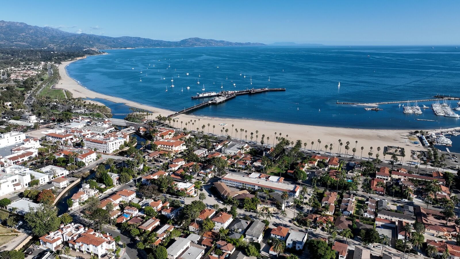 aerial shot of santa barbara, california