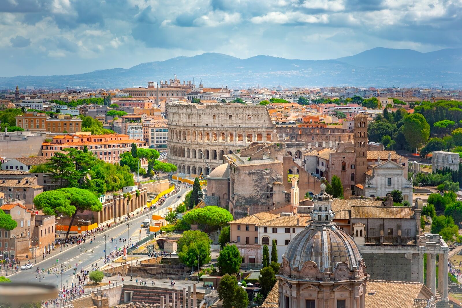 View of Rome, including the Colosseum