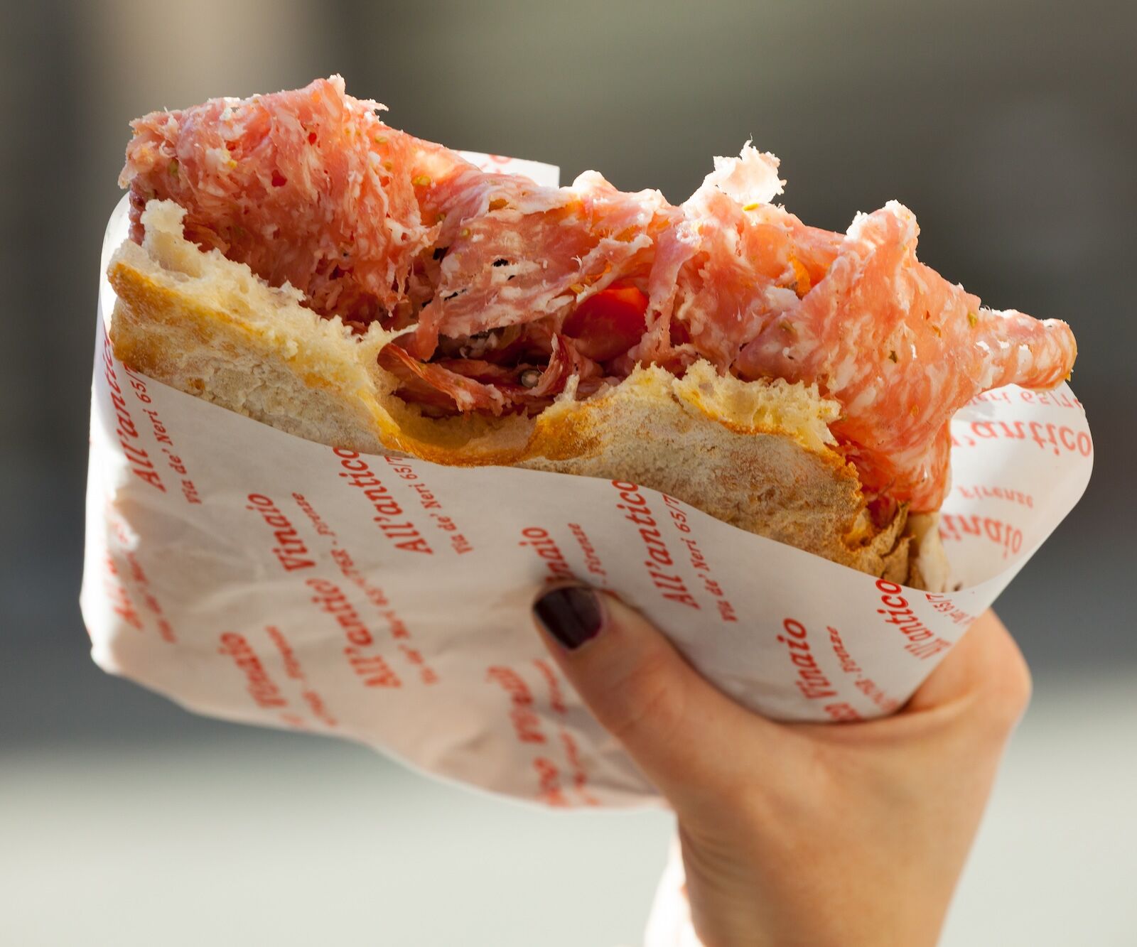 Sandwich in Rome's All Antico Vinaio