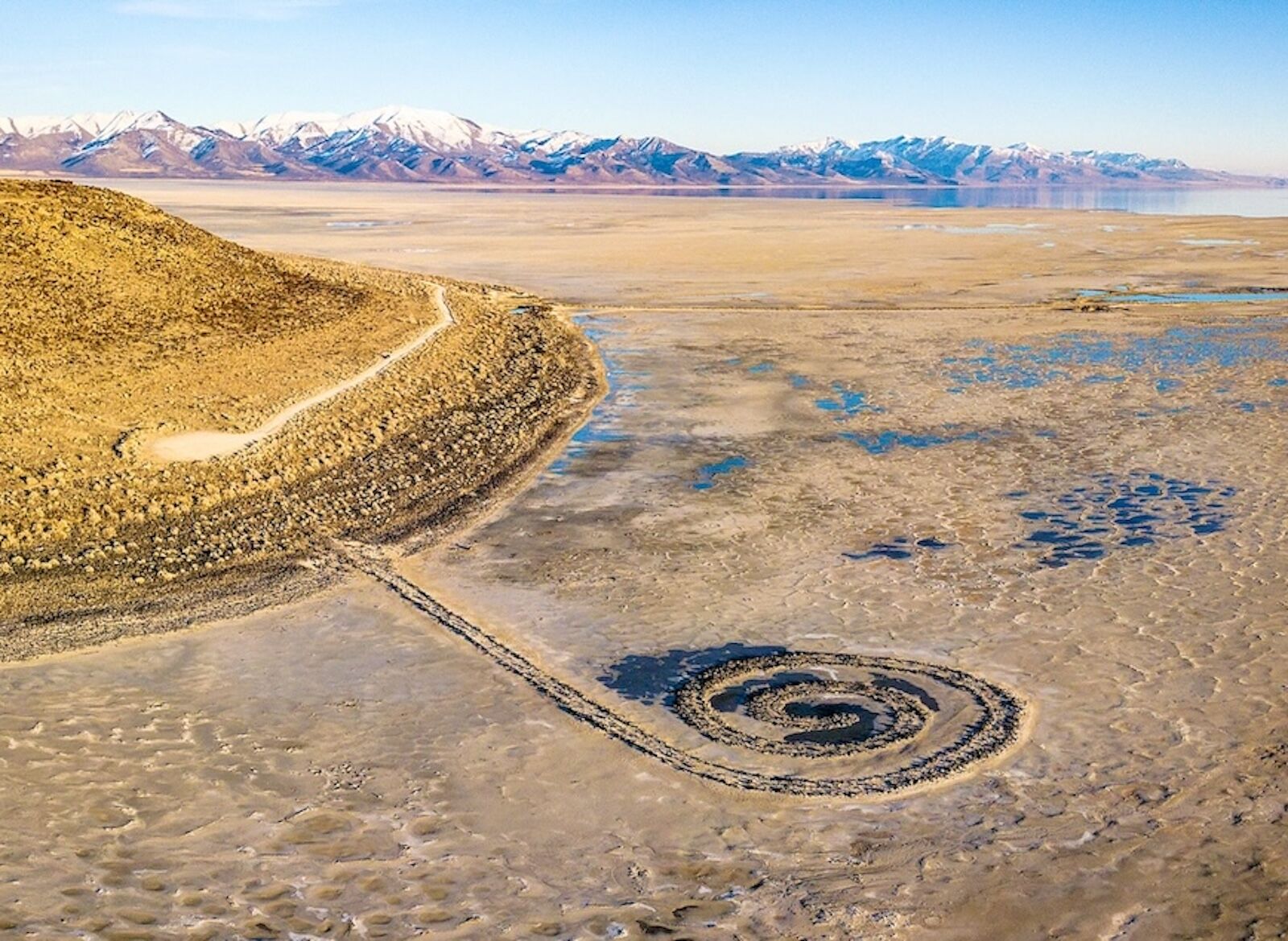 Spiral Jetty, an piece of land art located in Utah