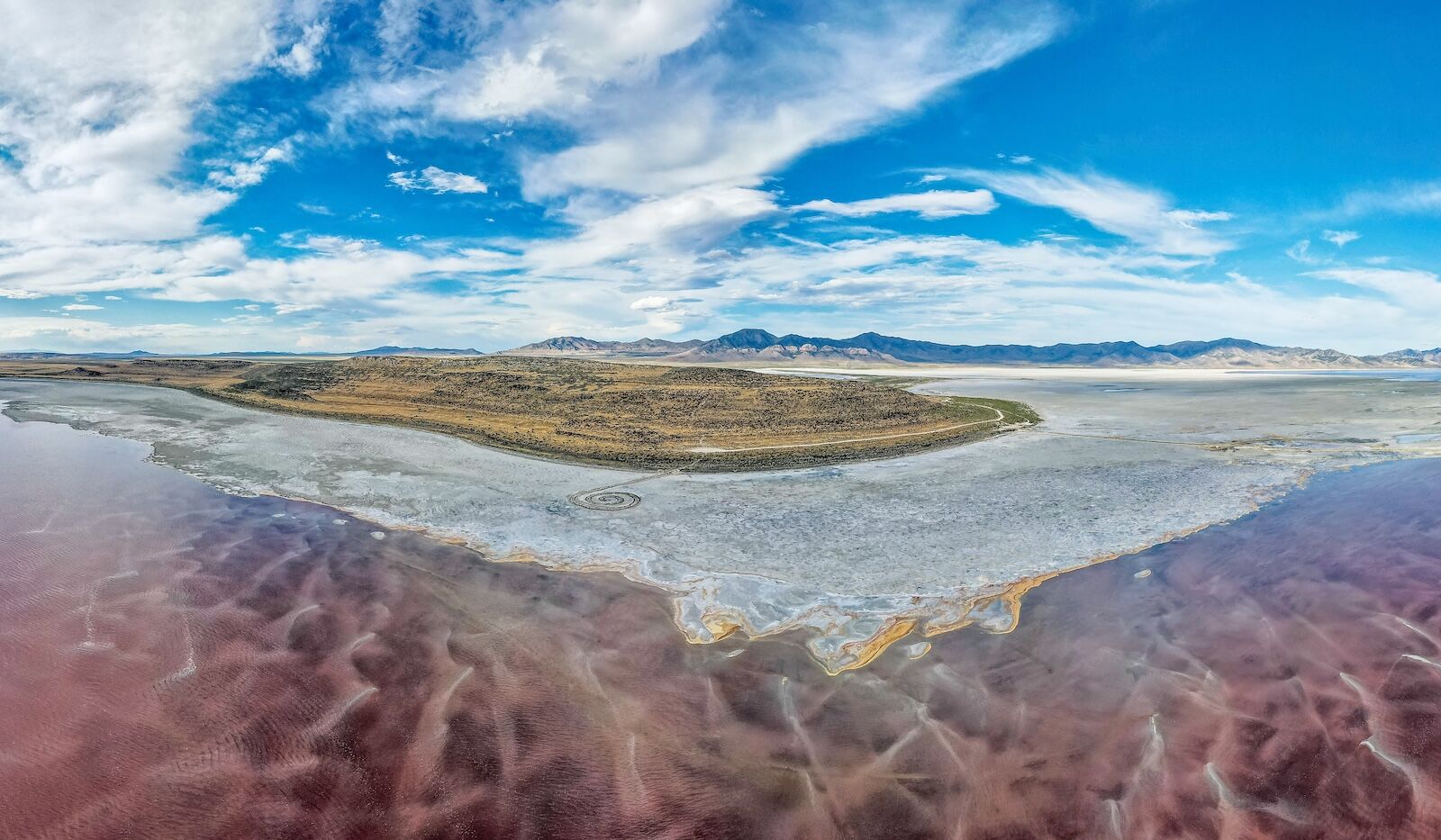 Spiral Jetty, an piece of land art located in Utah