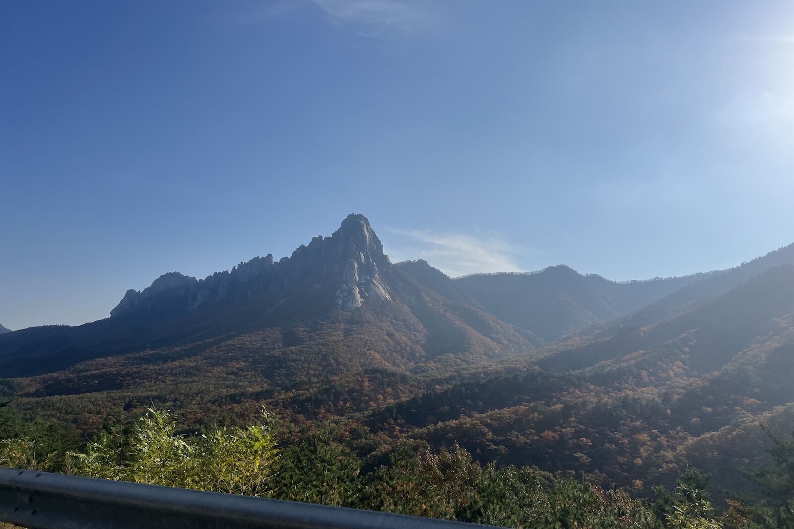 ulsan rock from the road during motorcycle camping trip