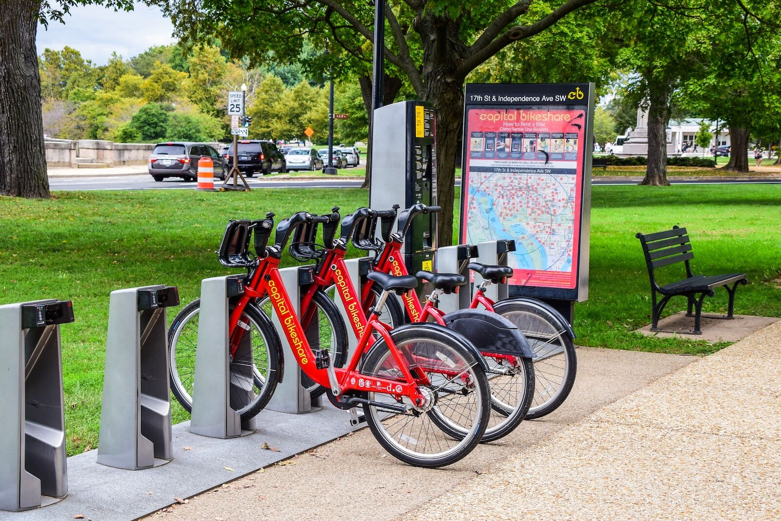 capital bikeshare rack in washington, dc