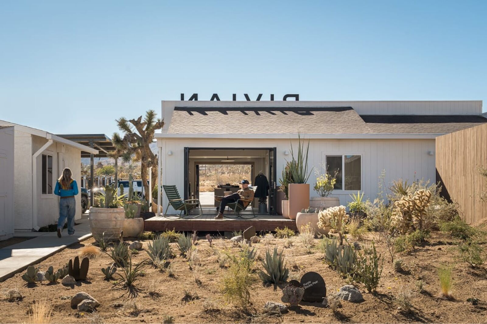 exterior of rivian joshua tree charging outpost