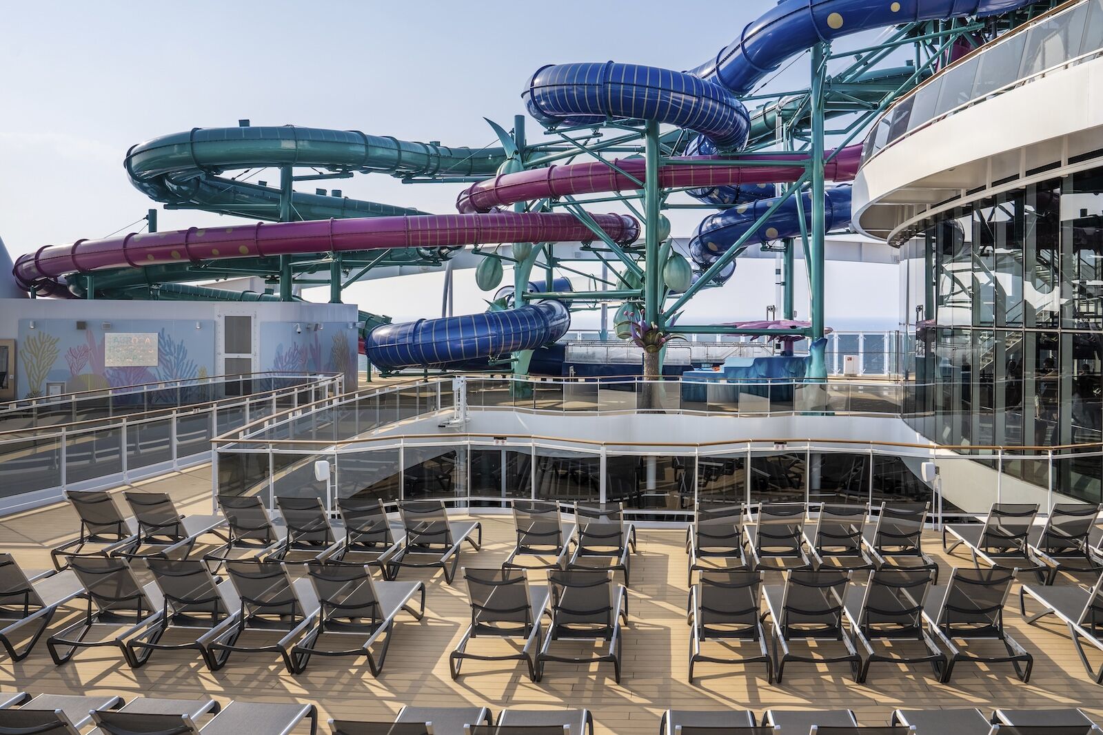 Aquapark and its three slides on MSC World Europa