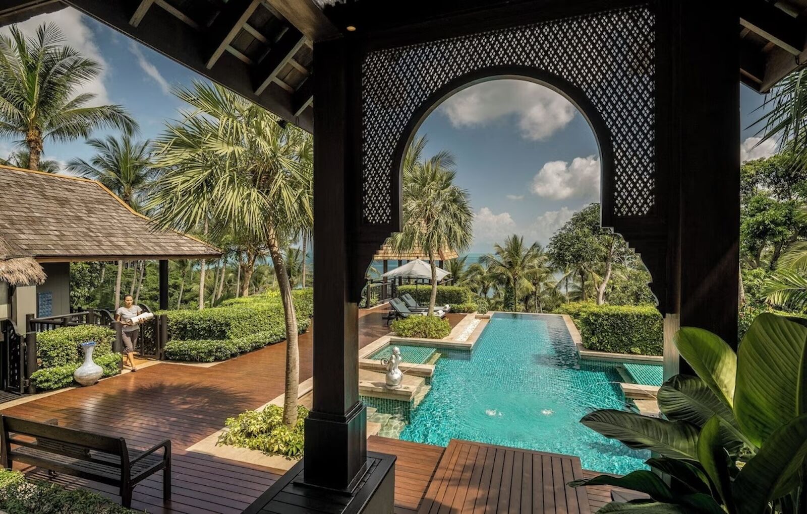 pool view from deck at four seasons resort koh samui