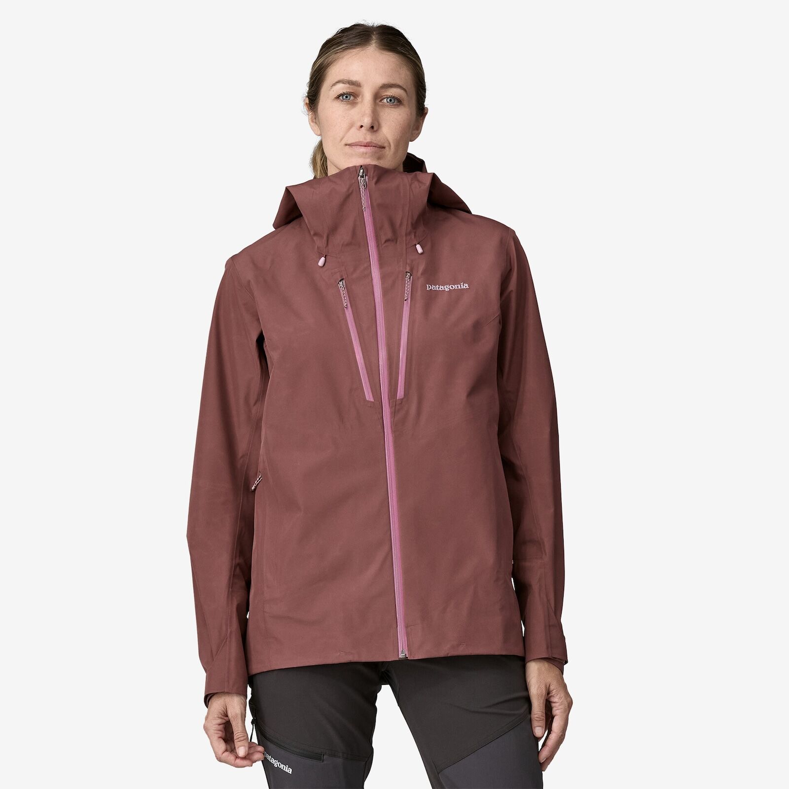 woman in patagonia womens triolet jacket