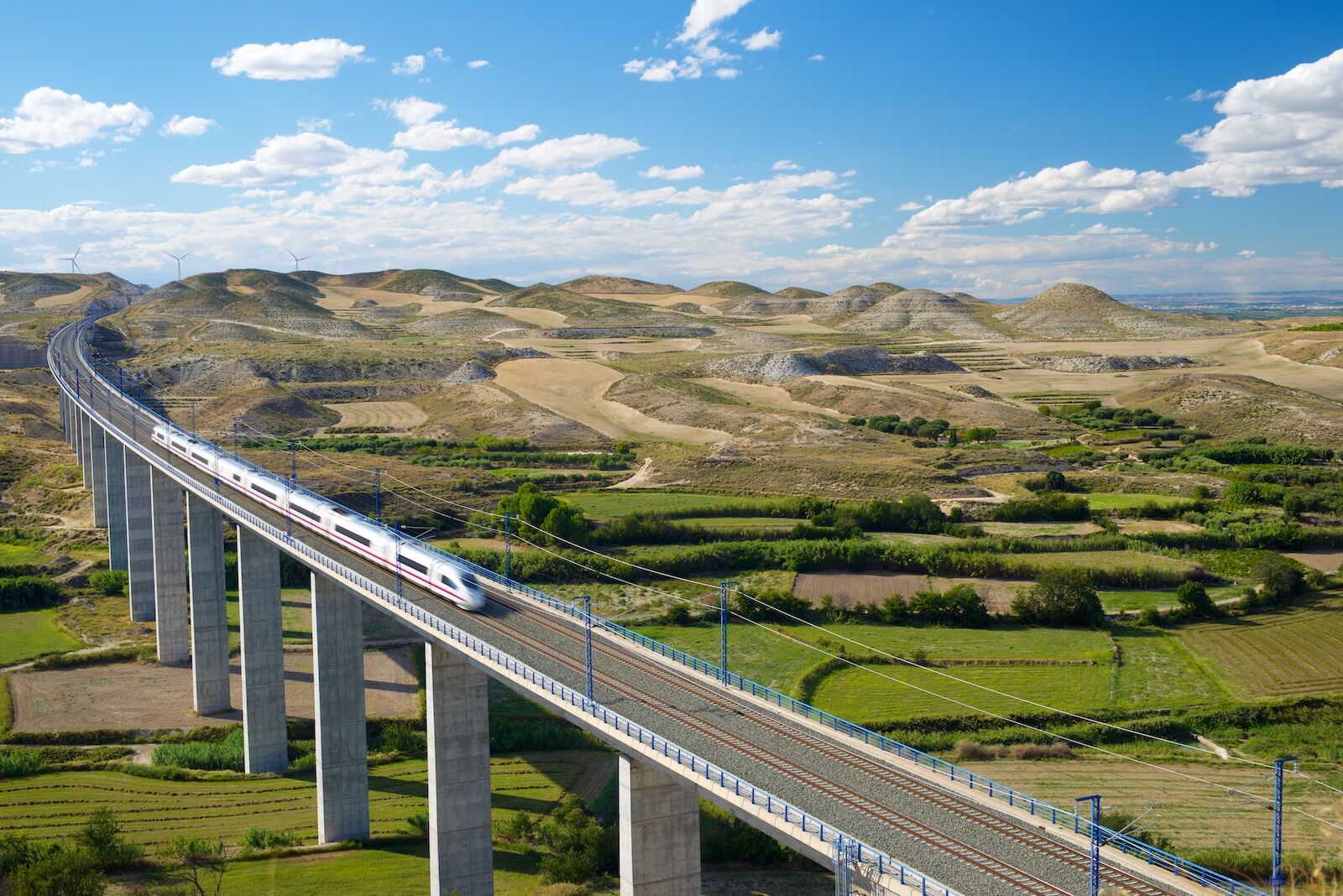 high-speed train near zaragoza, spain