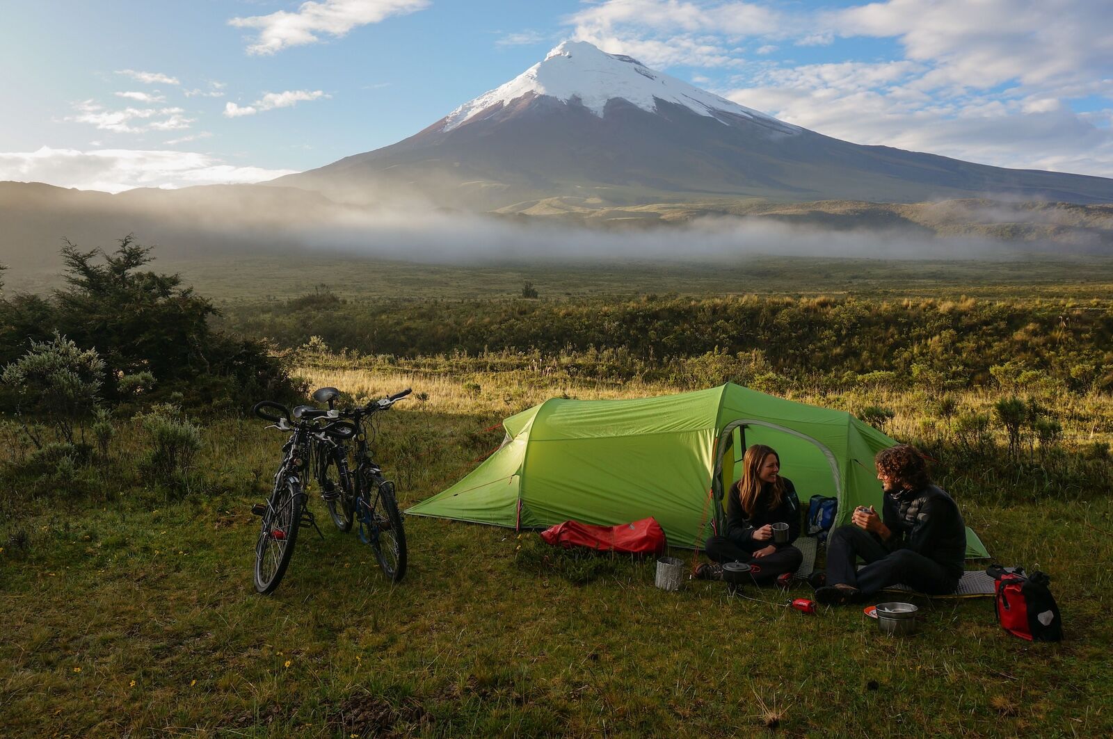 adventure fix Amanda Zeisset and Antonio Cala camping at Cotopaxi