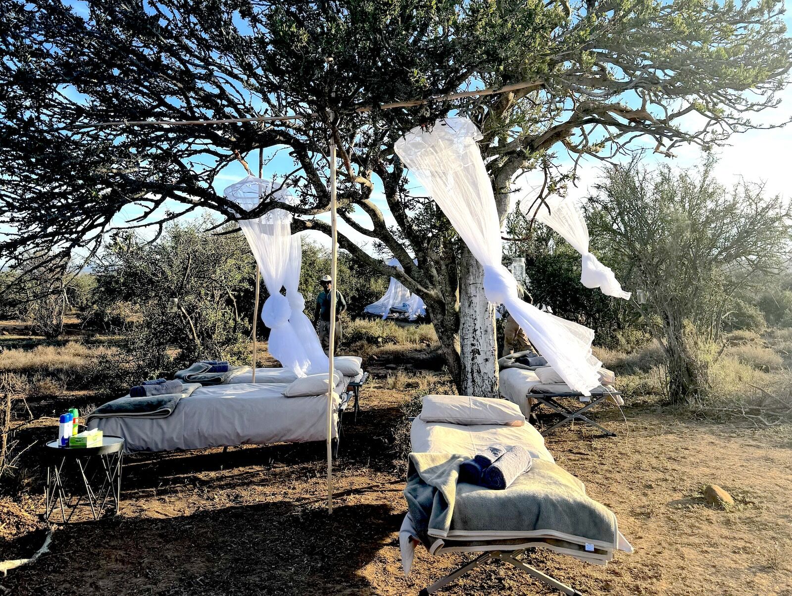 outdoor sleeping on the cheetah trail walking safari