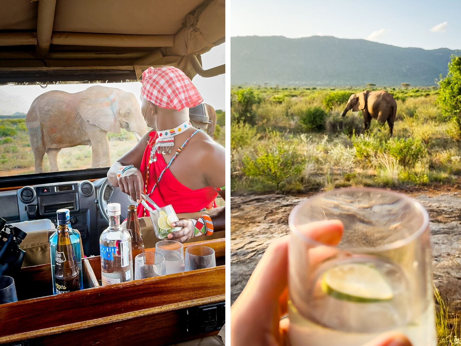 Drinks on safari in Samburu Reserve