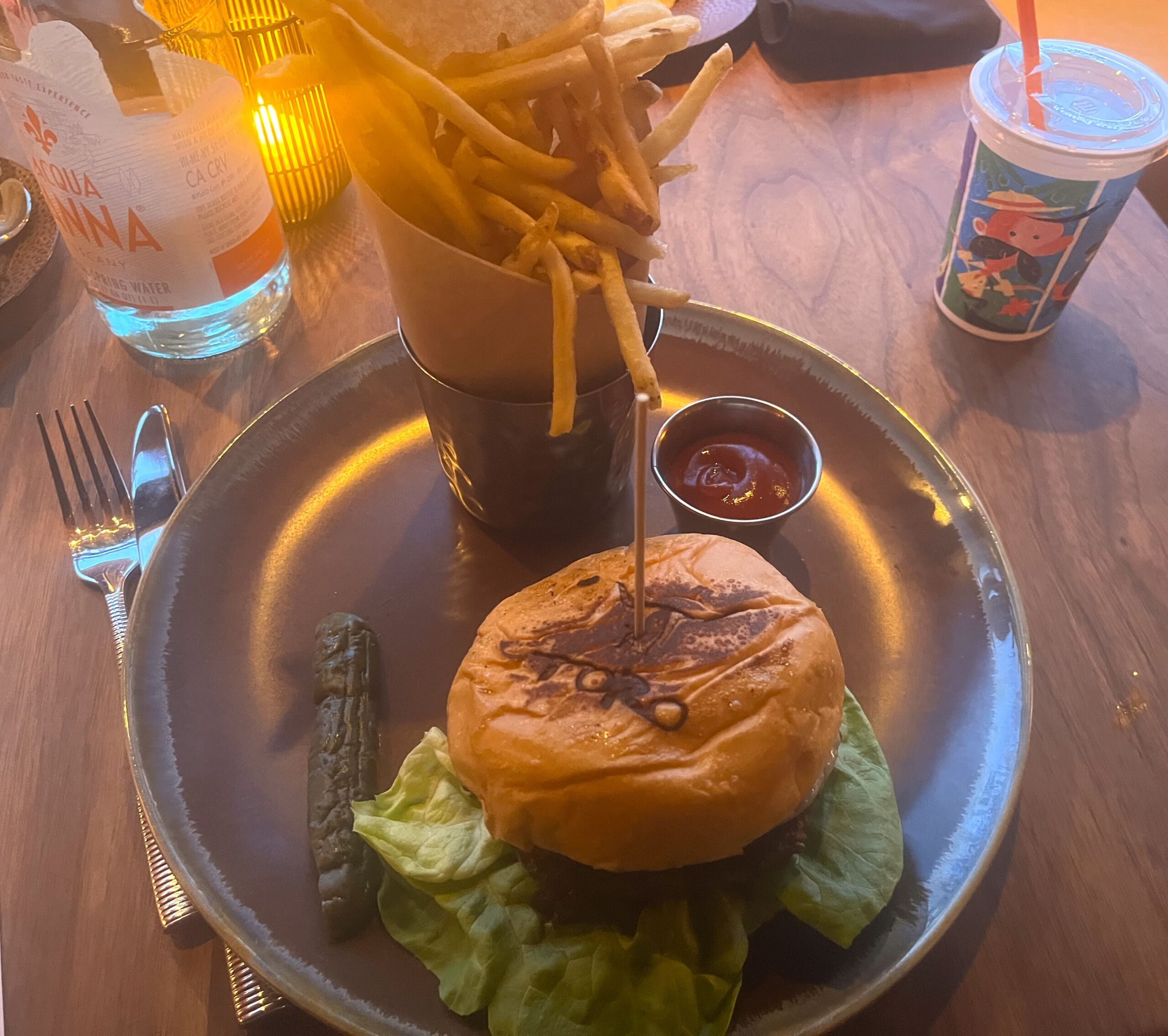 bison burger at toro snowmass