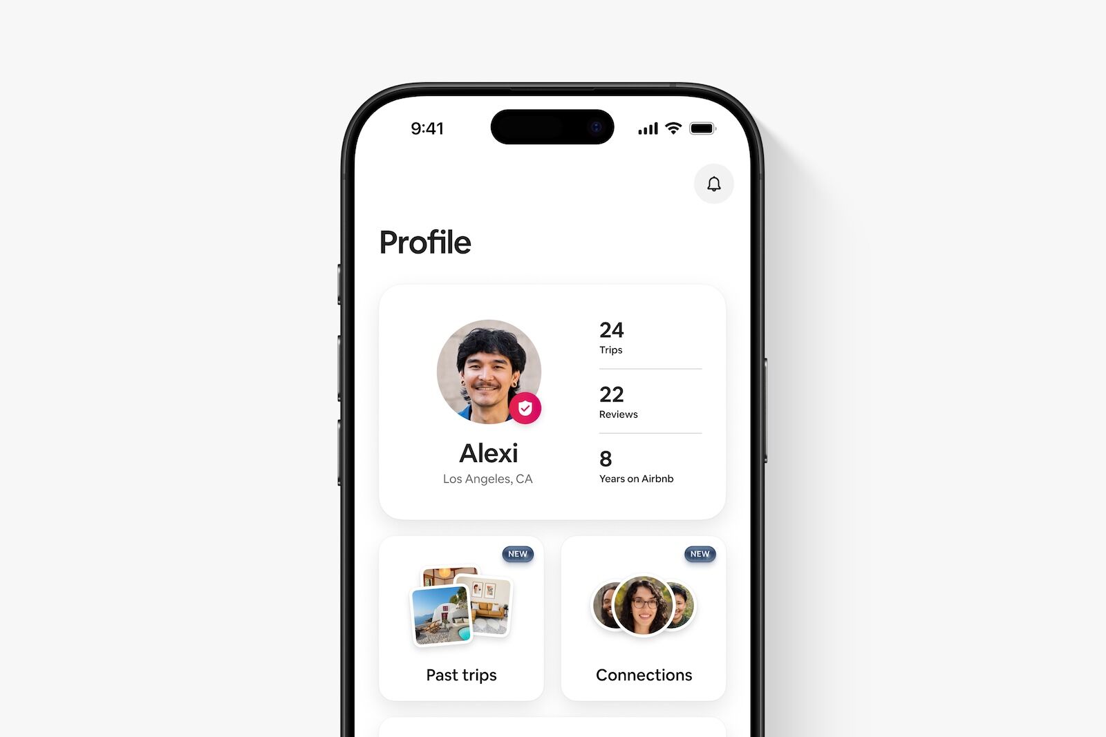 mobile phone showing airbnb personal profile page