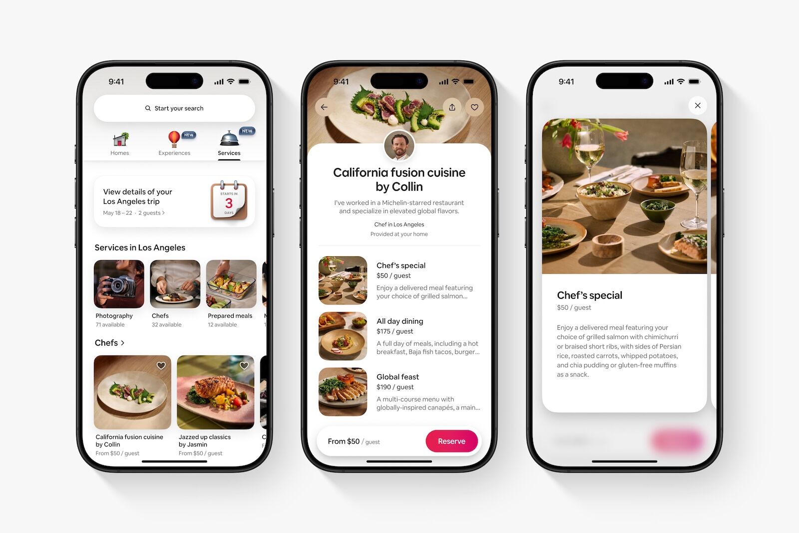 airbnb app on phone screens