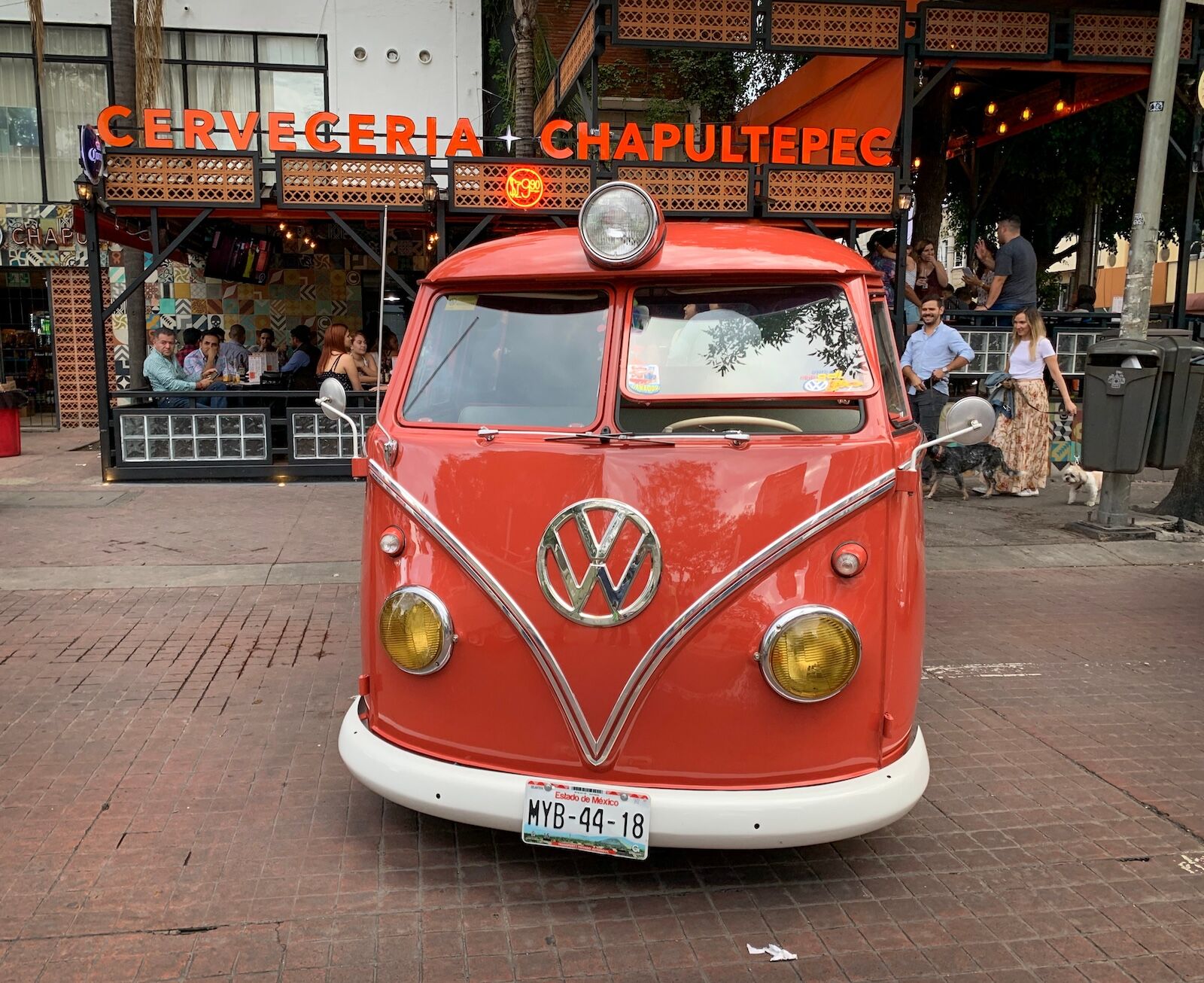 VW in front of cerveceria chapultepec in guadalajara
