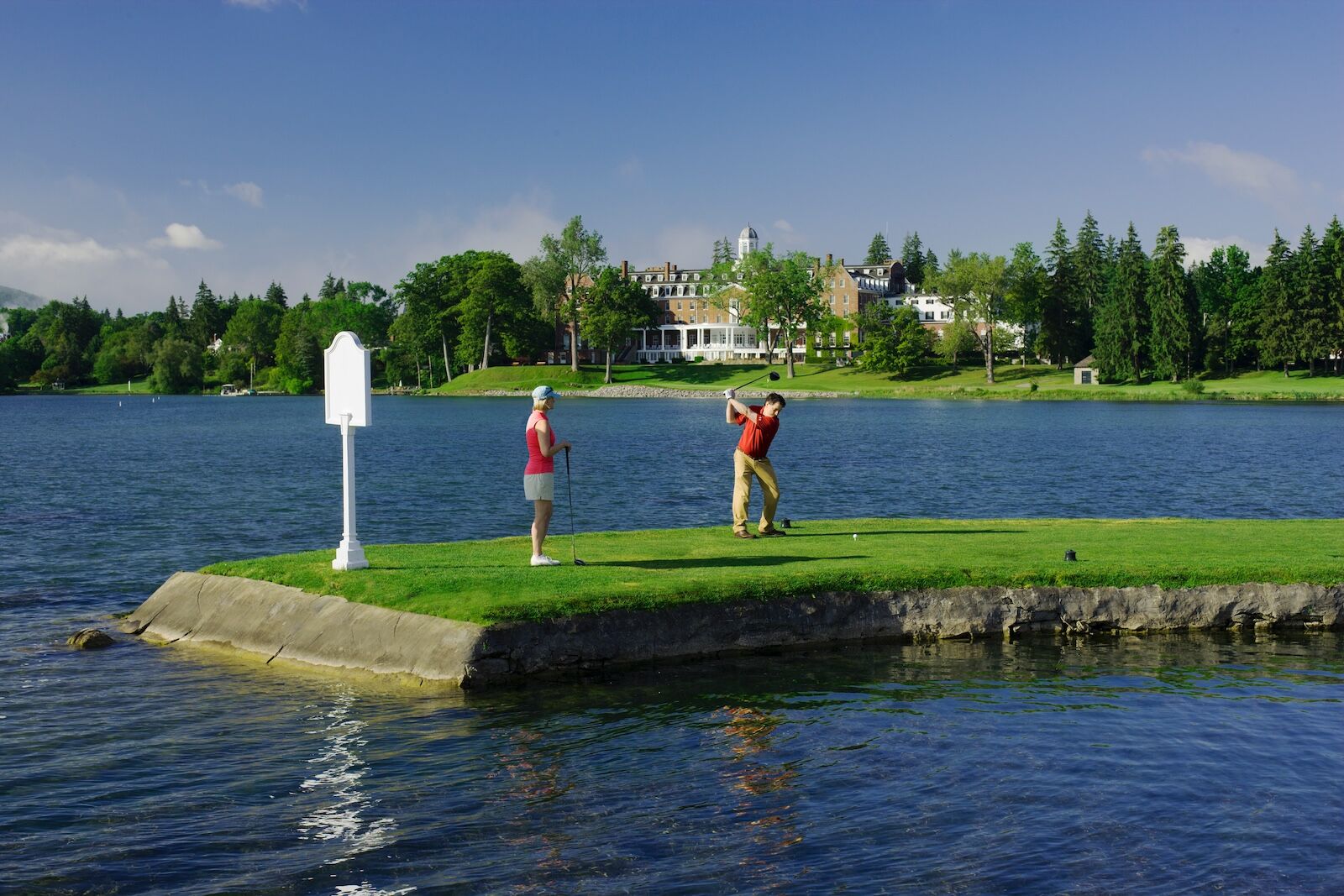 tee of 18th hole at otesaga resort hotel