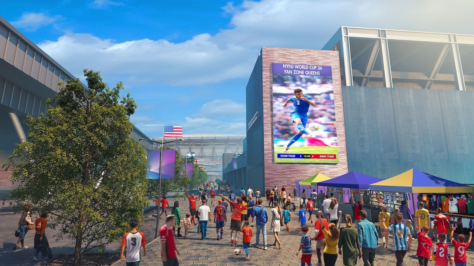 A rendering of the FIFA Fan Zone in Queens. 
