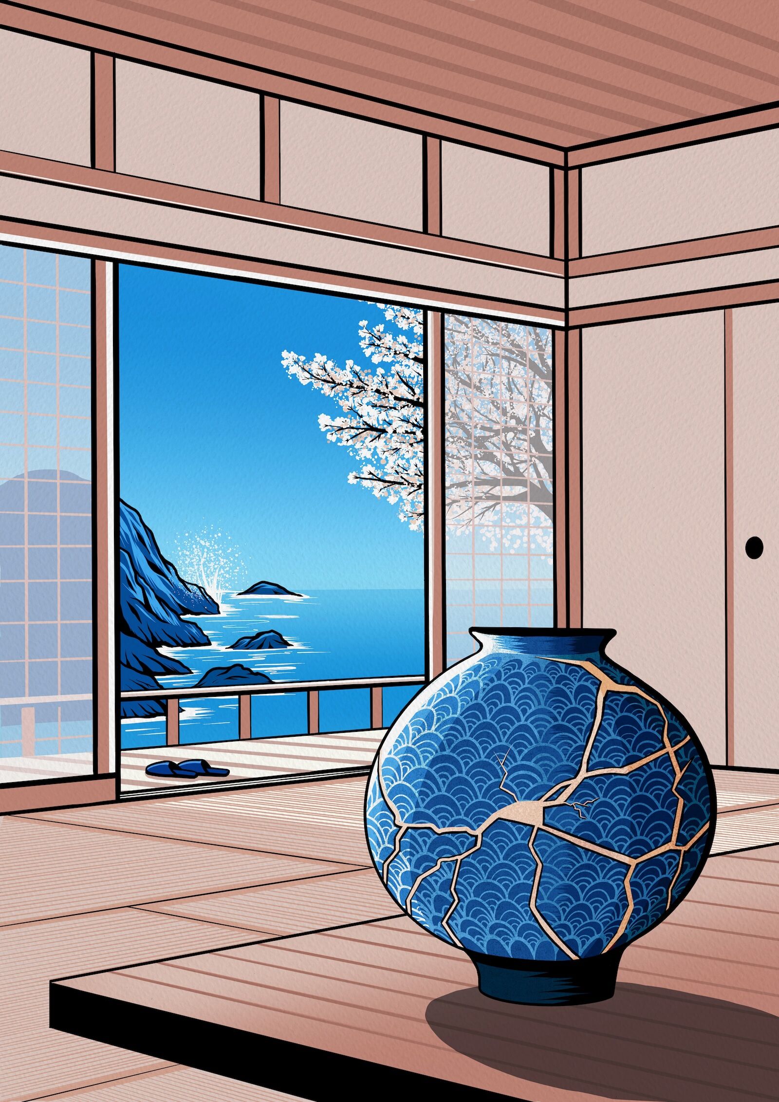 sketch of japan scene by molly maine