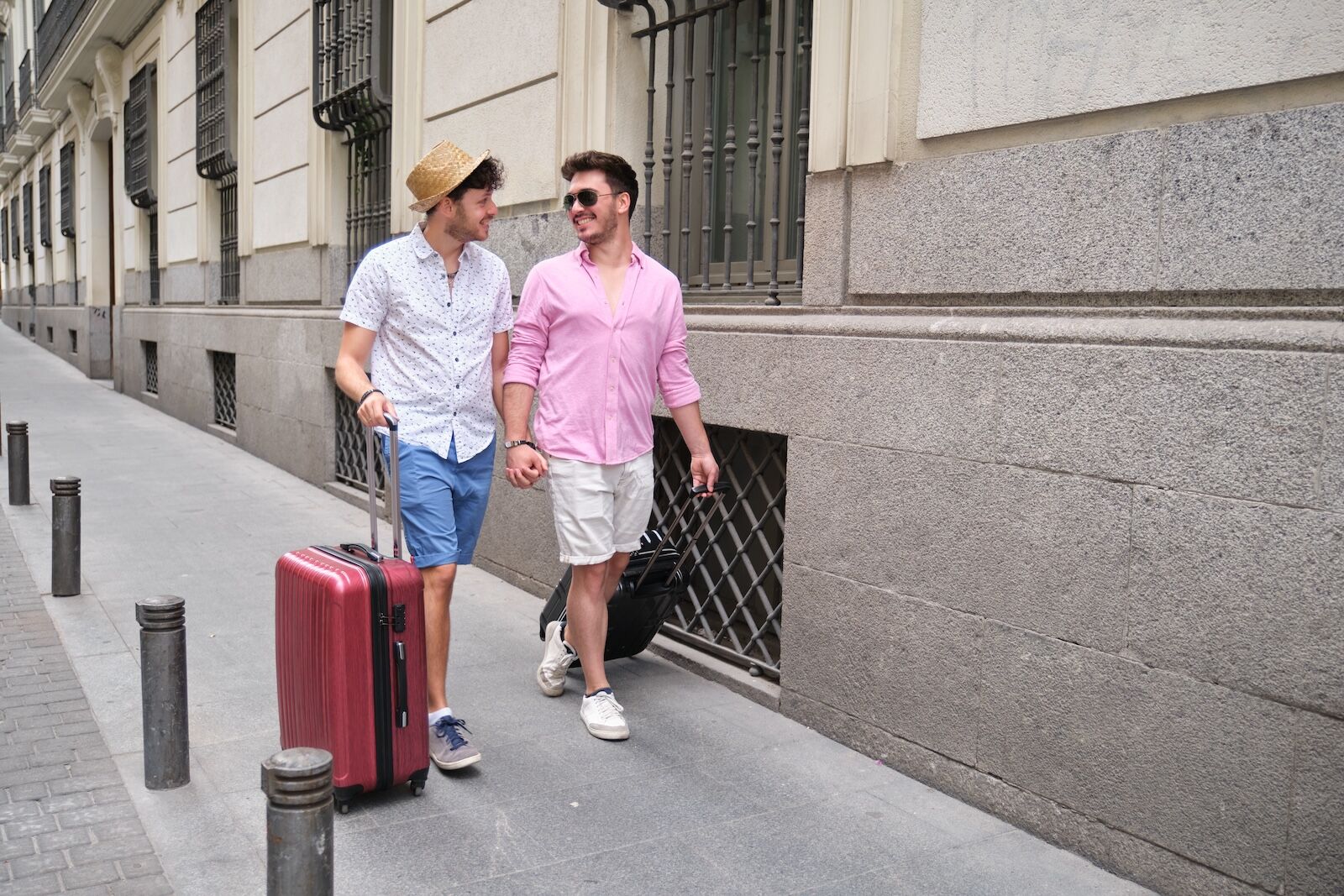 how to find gay hostels - two guys walking