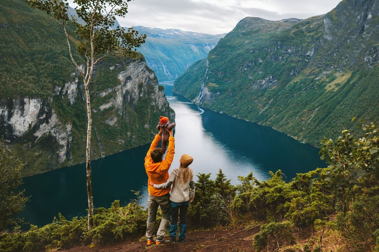 family with newborn in norway