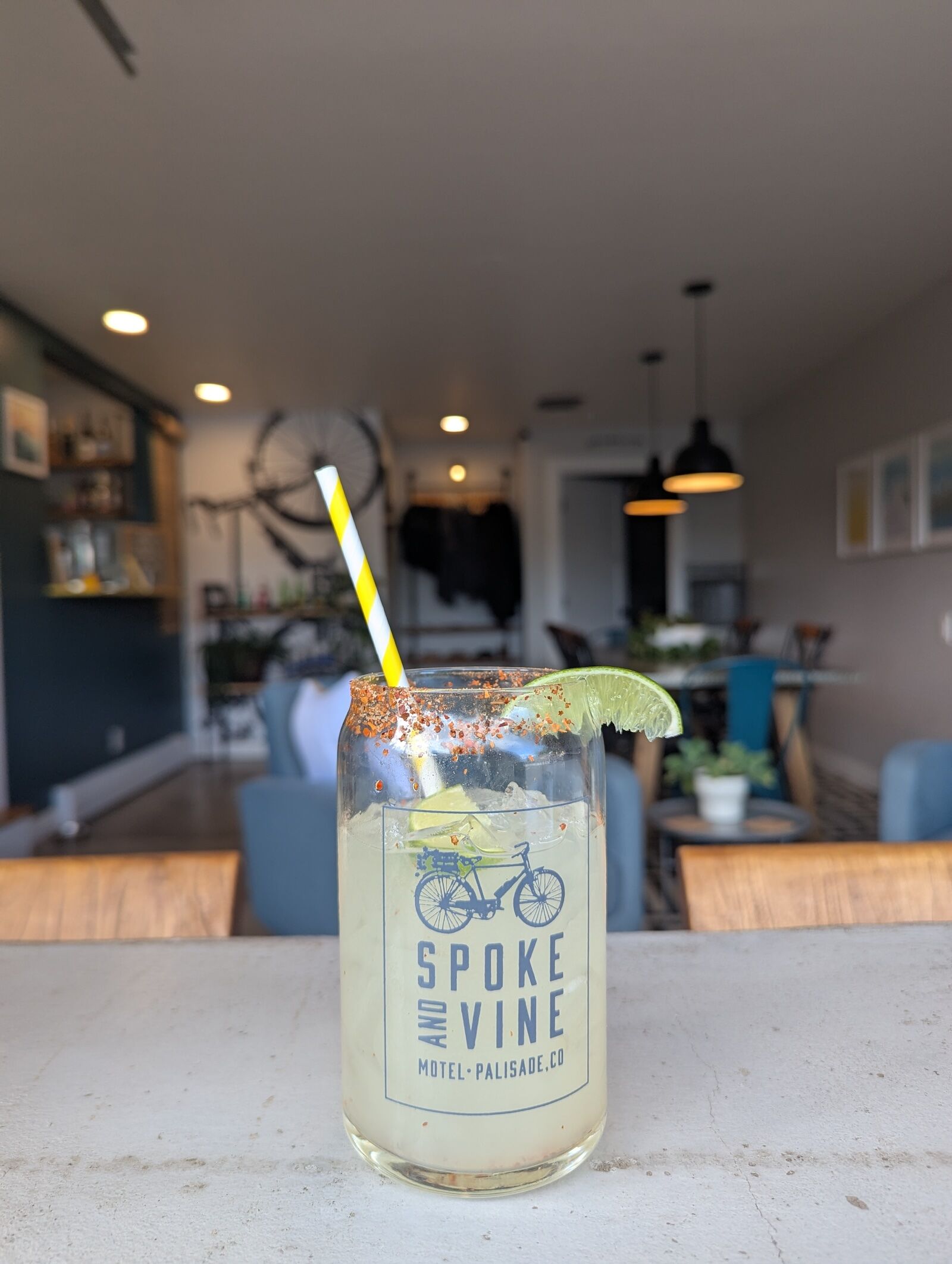 margarita on counter at spoke and vine