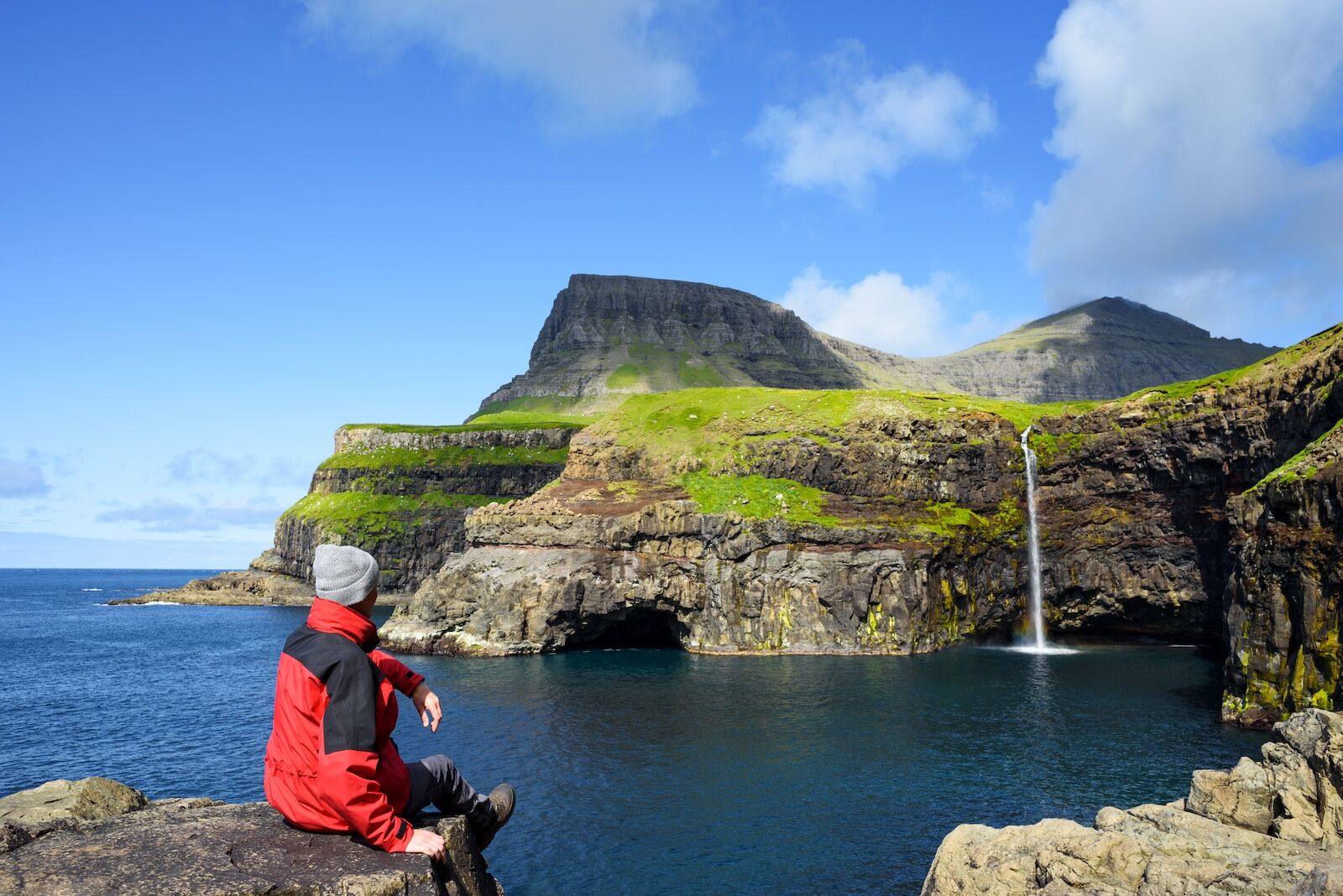 faroe islands road trip mystery route - waterfall