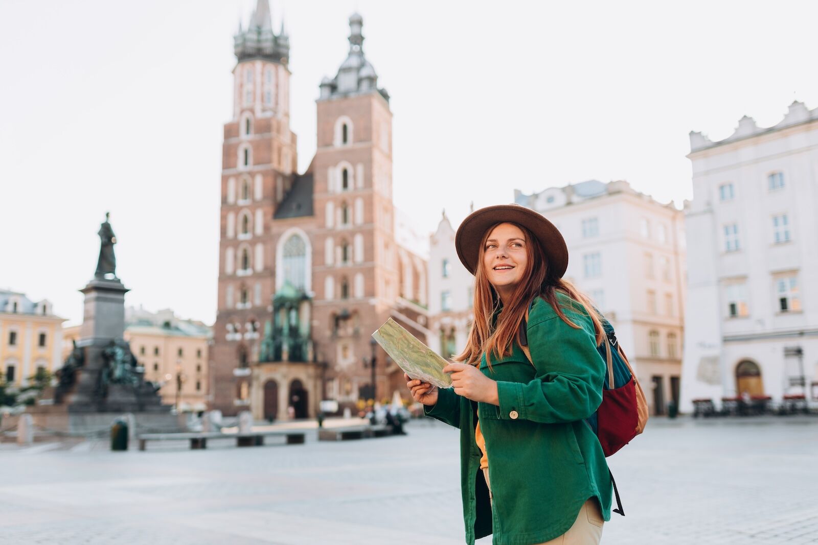 american tourist behavior - woman in krakow