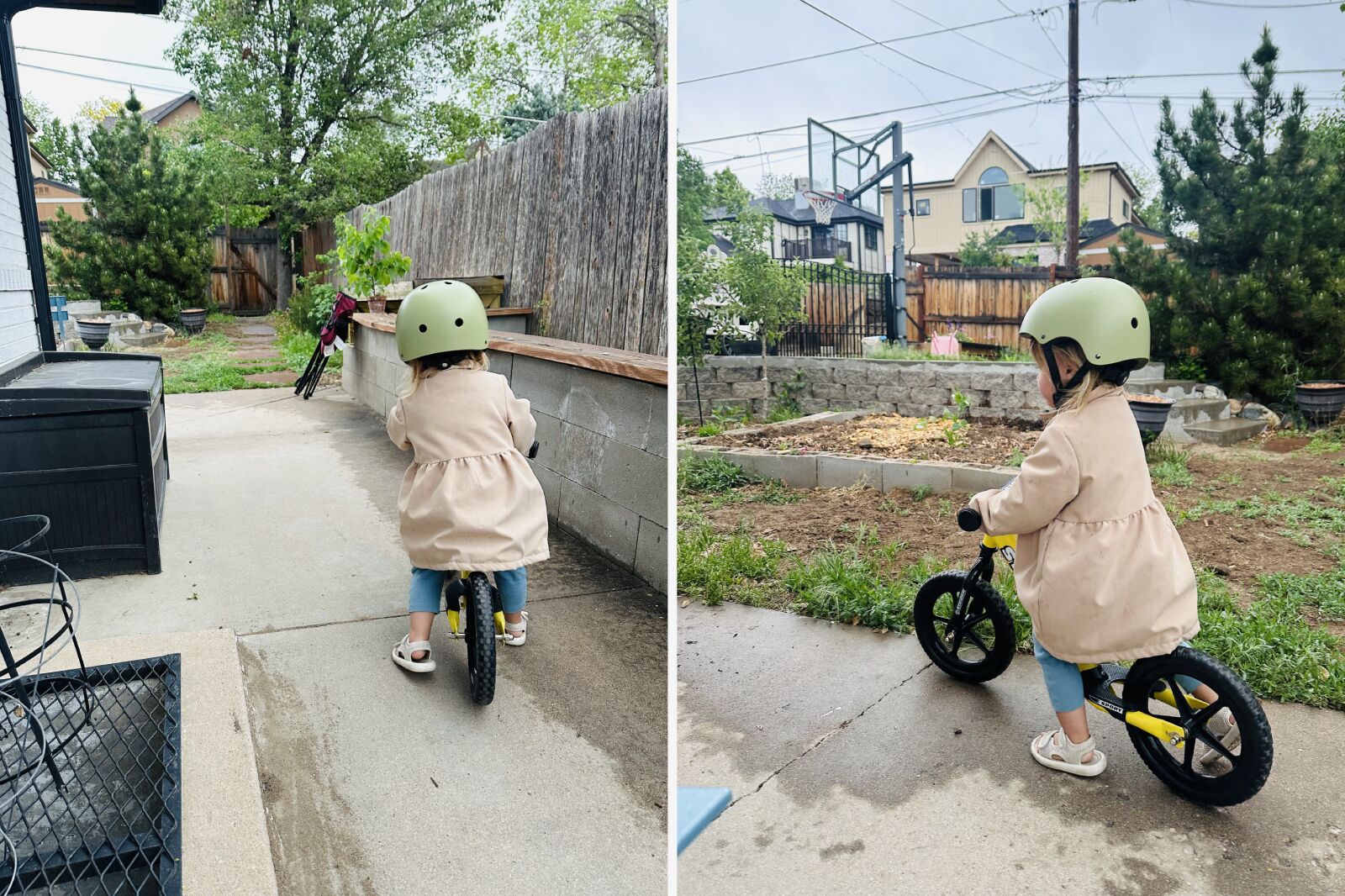 toddler riding a strider bike