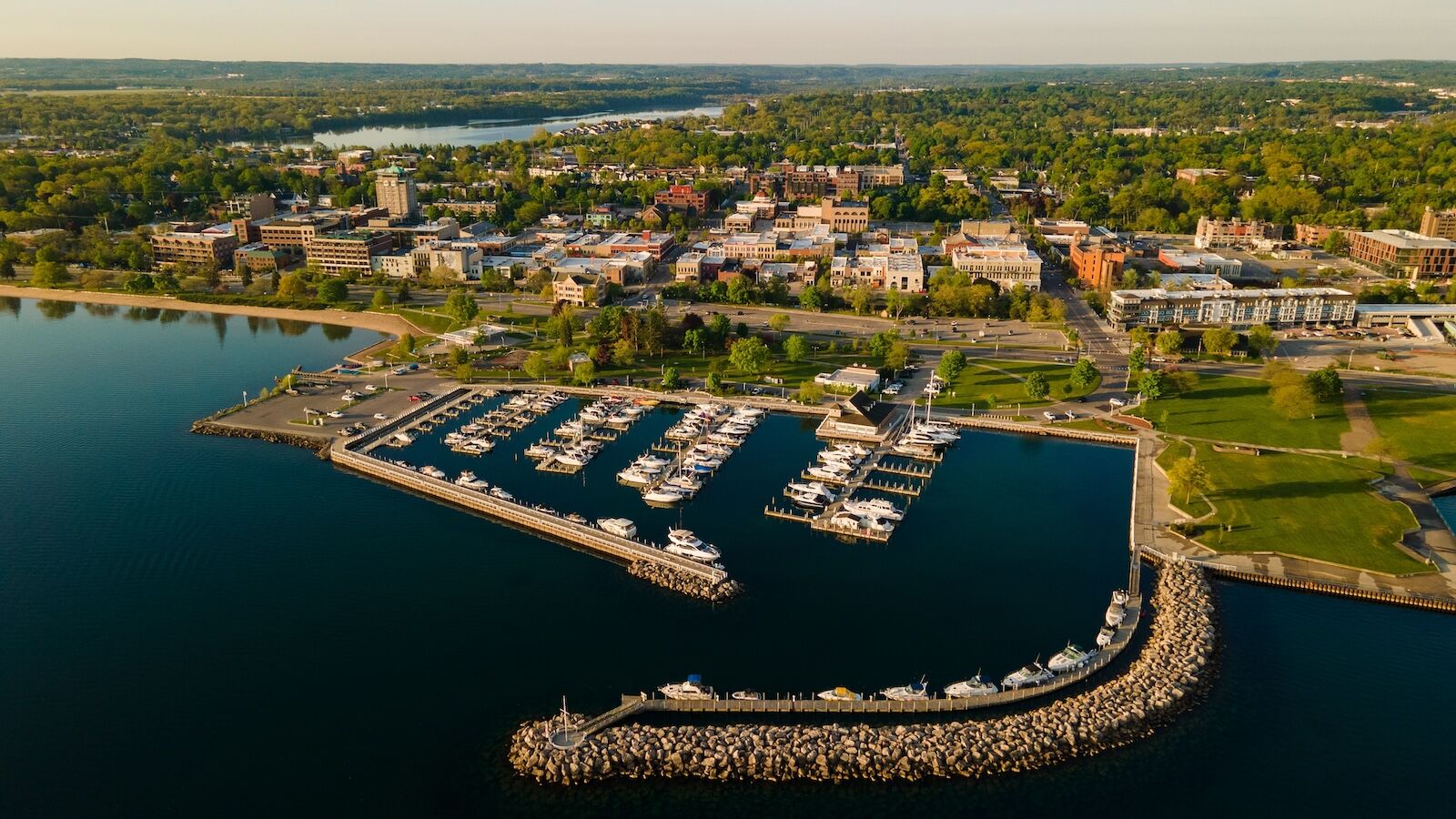 aerial view of traverse city, michigan