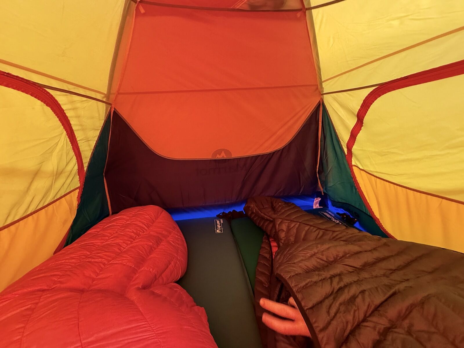 marmot limelight 3p tent review - inside of tent