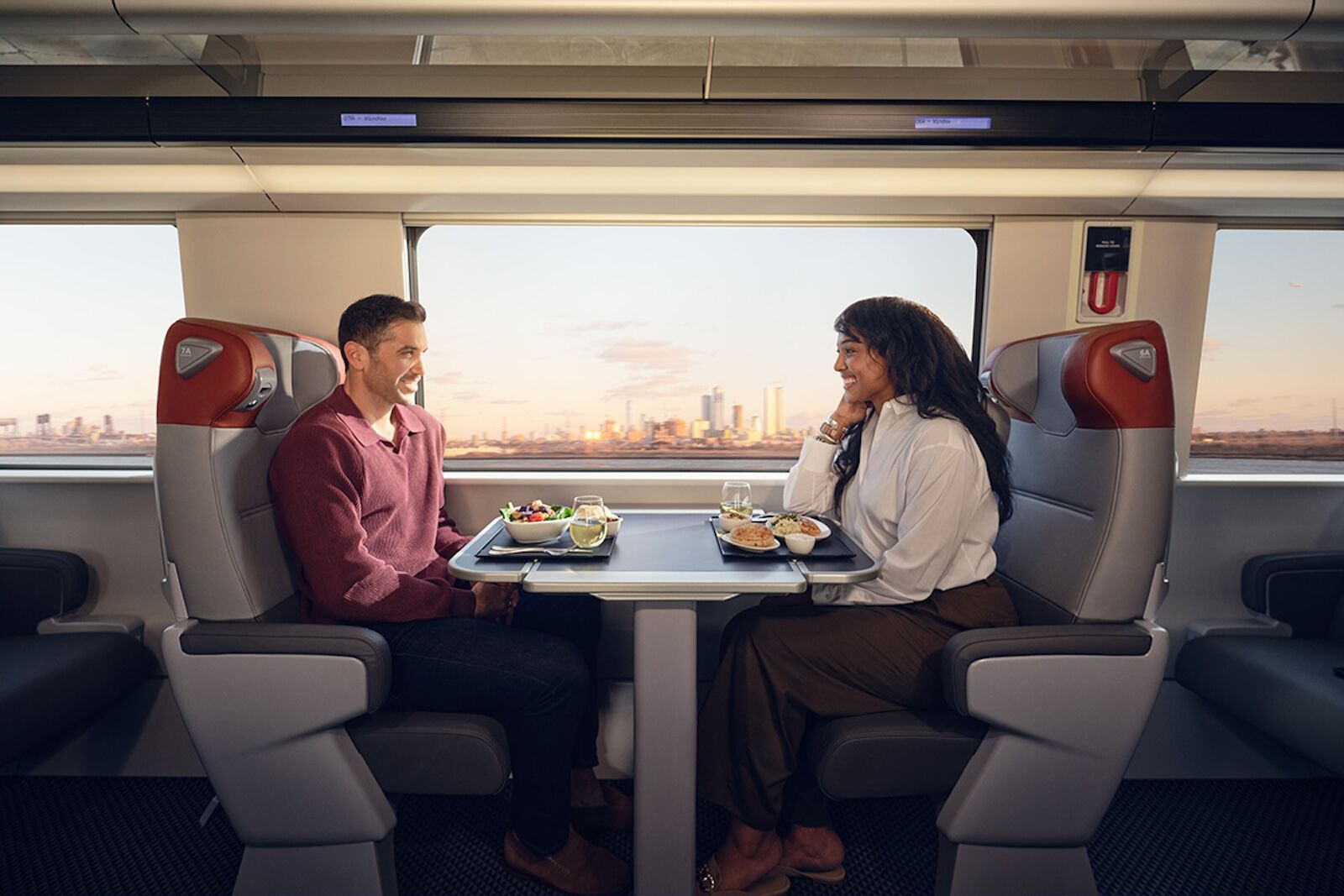passengers on amtrak nextgen acela train
