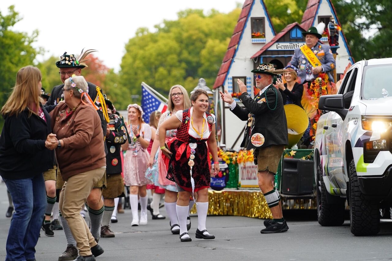 La Crosse, Wisconsin USA - October 1st, 2022: The community held a German fest parade during Oktoberfest.
