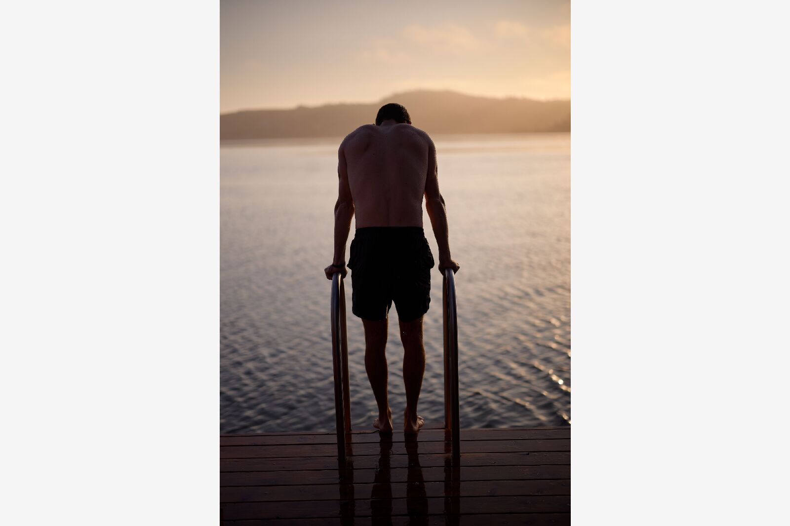 fjord floating sauna in sausalito california, near san francisco. looking out to the bay