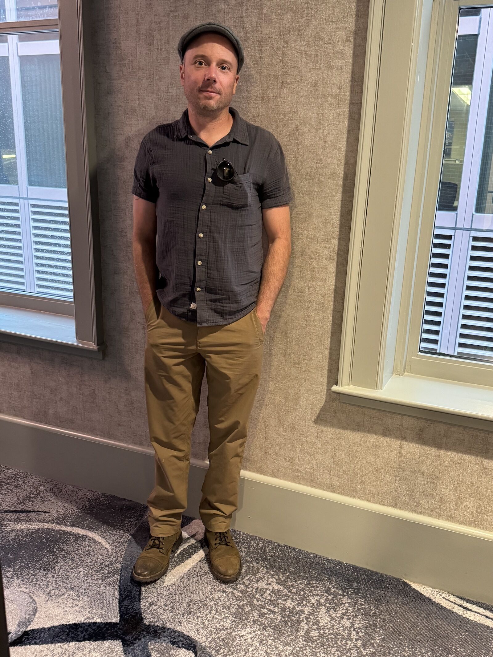 man in roark layover pan