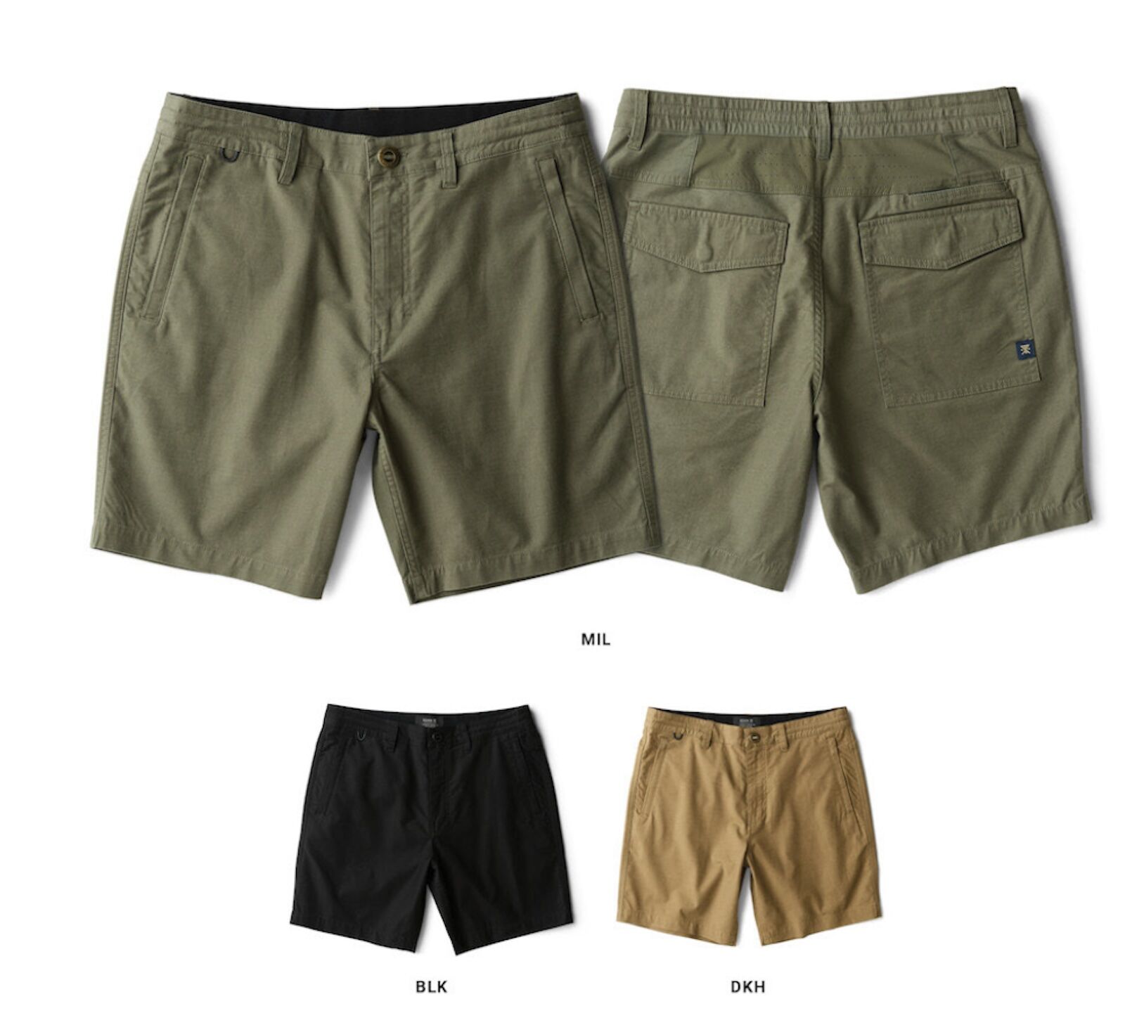 collage of Roark Layover shorts