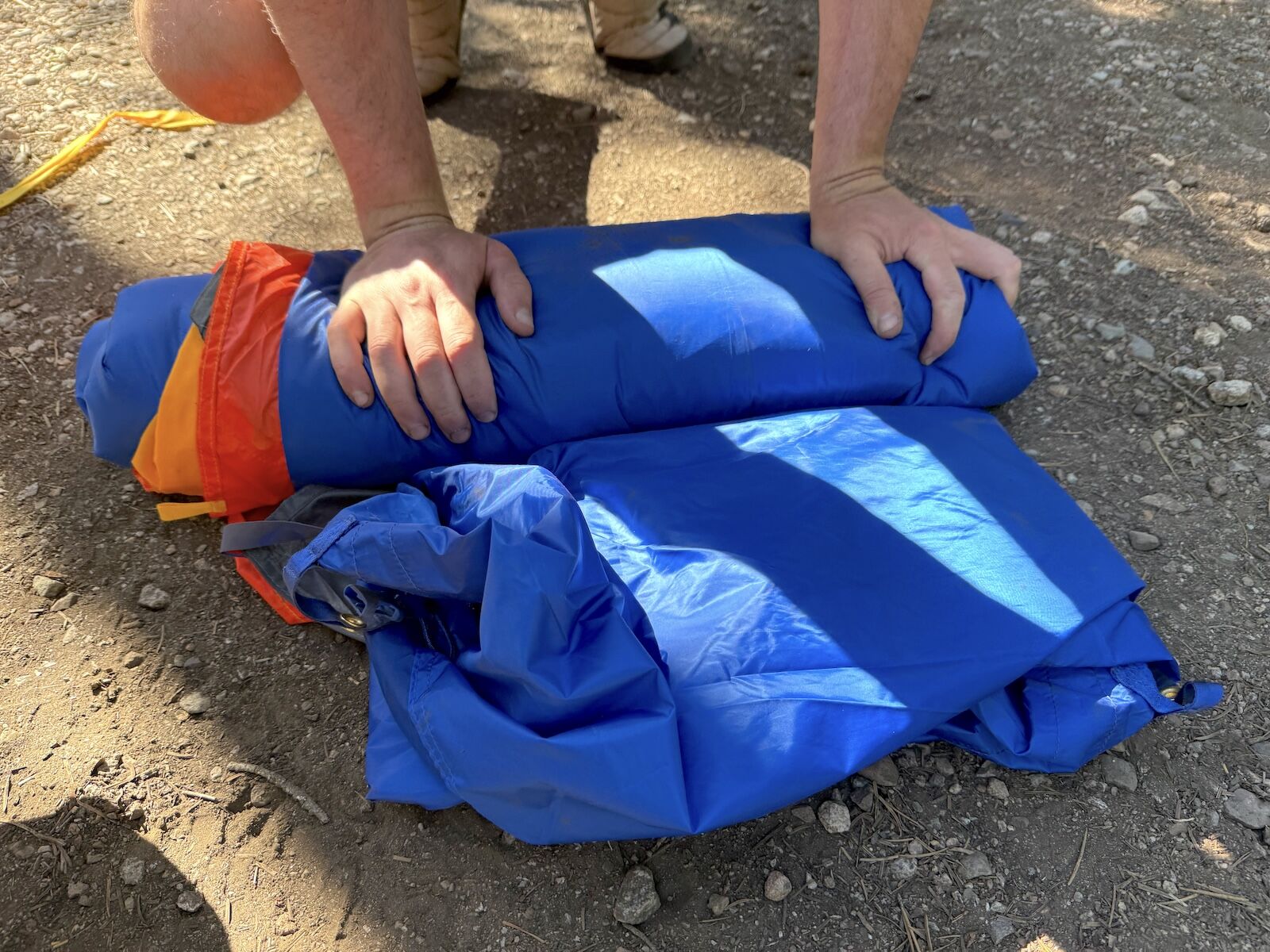 Rolling up the Marmot Limelight 3P