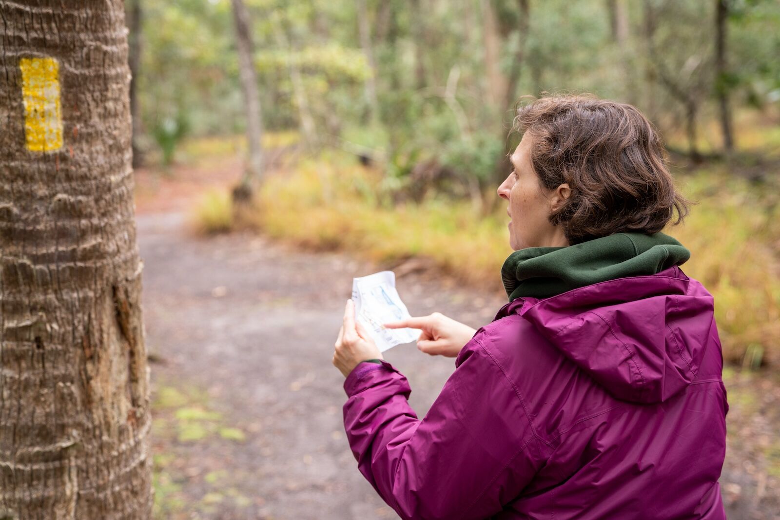 woman navigating with a paper map