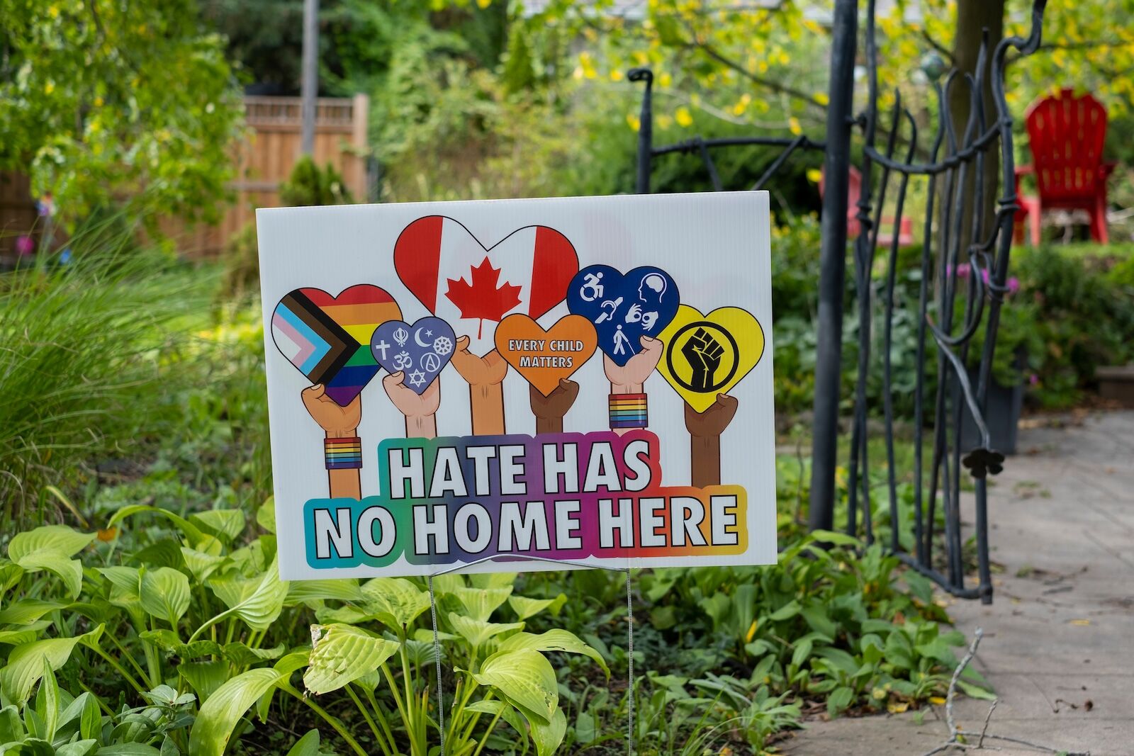 no hate in canada - yard sign