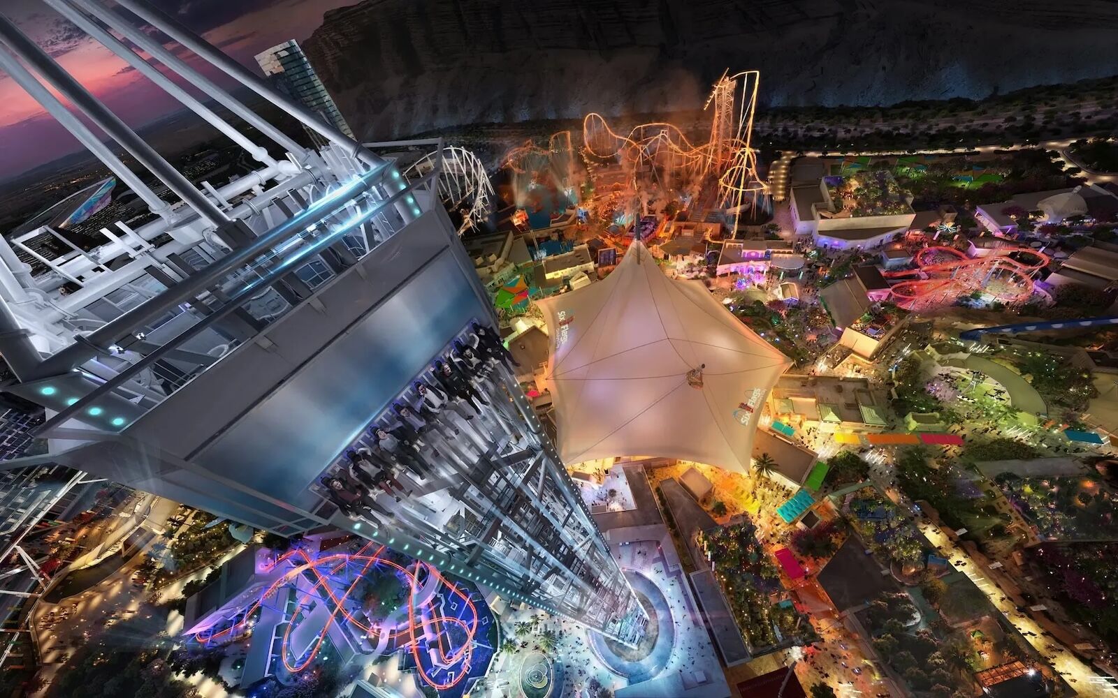 rendering of six flags qiddiya
