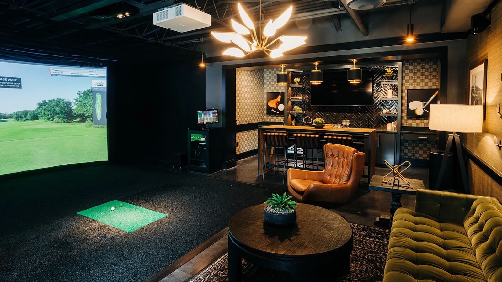 golf simulator at The Trail Hotel