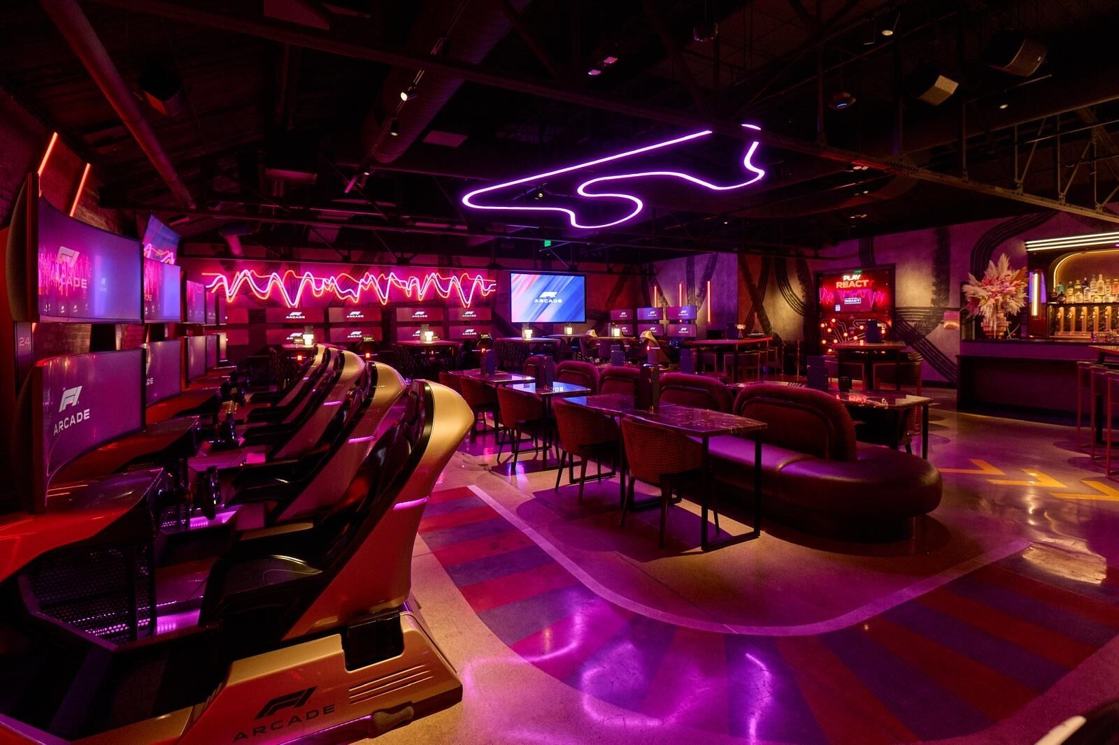 F1 Arcade Denver interior