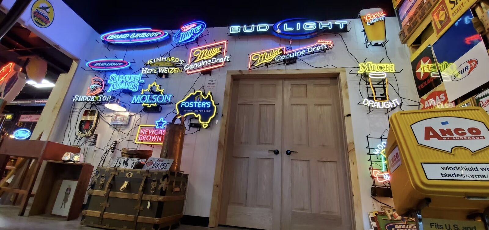 neon signs at frontier auto museum
