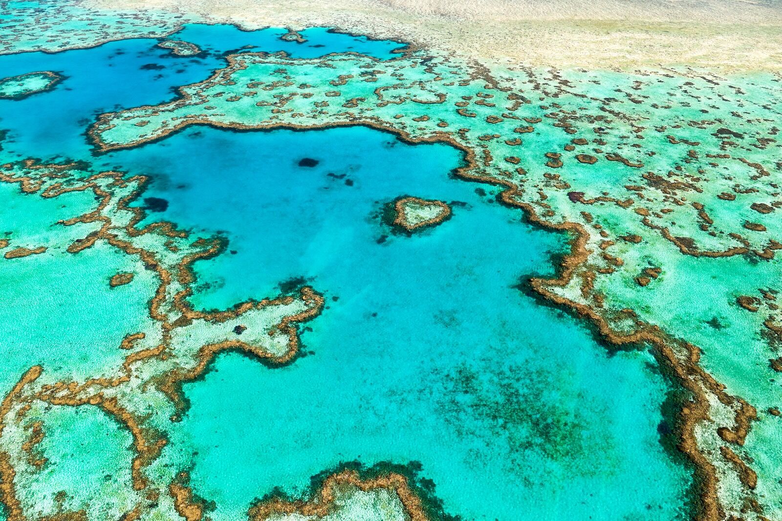 great barrier reef from above