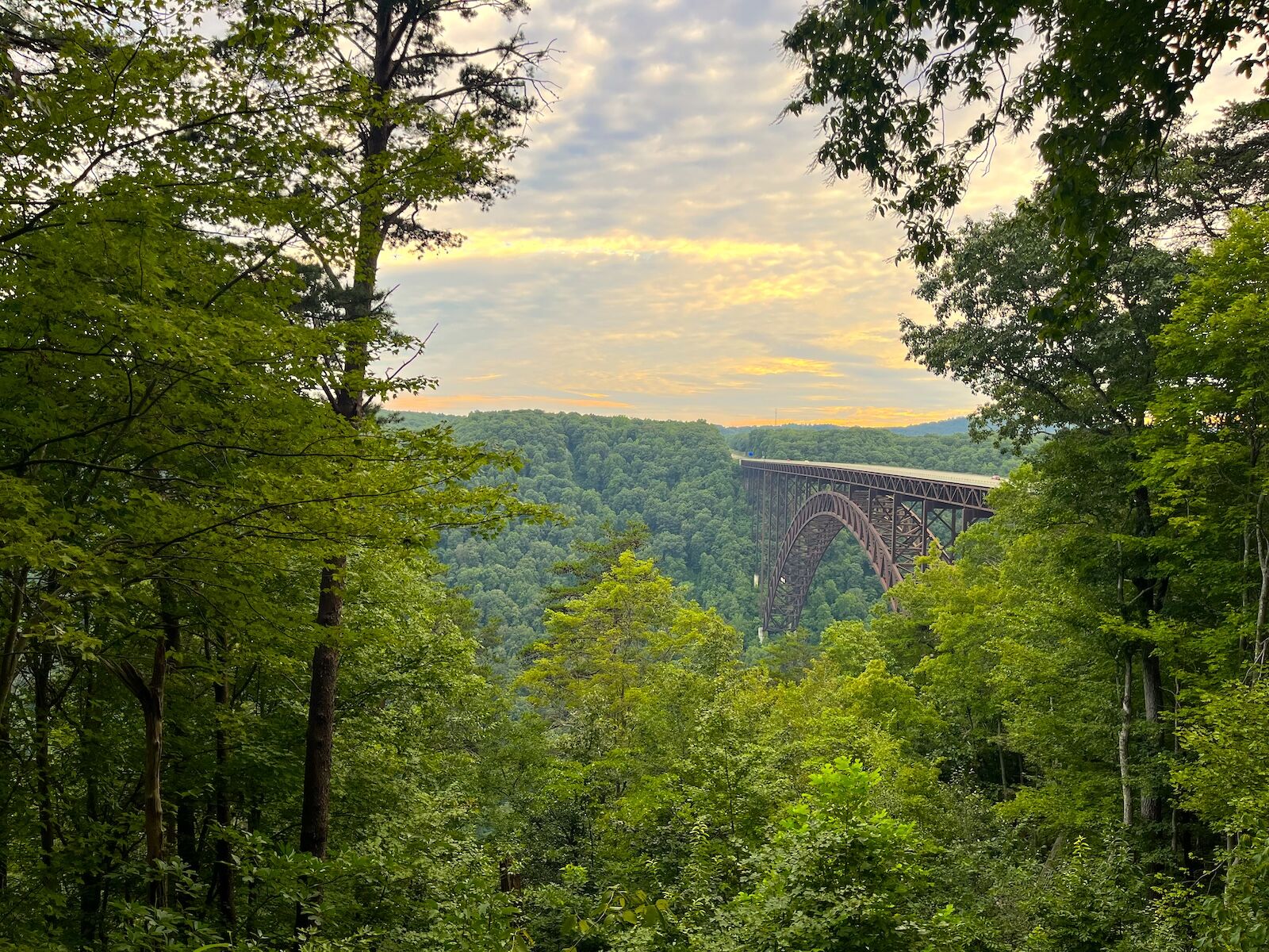 new river gorge bridge at sunset