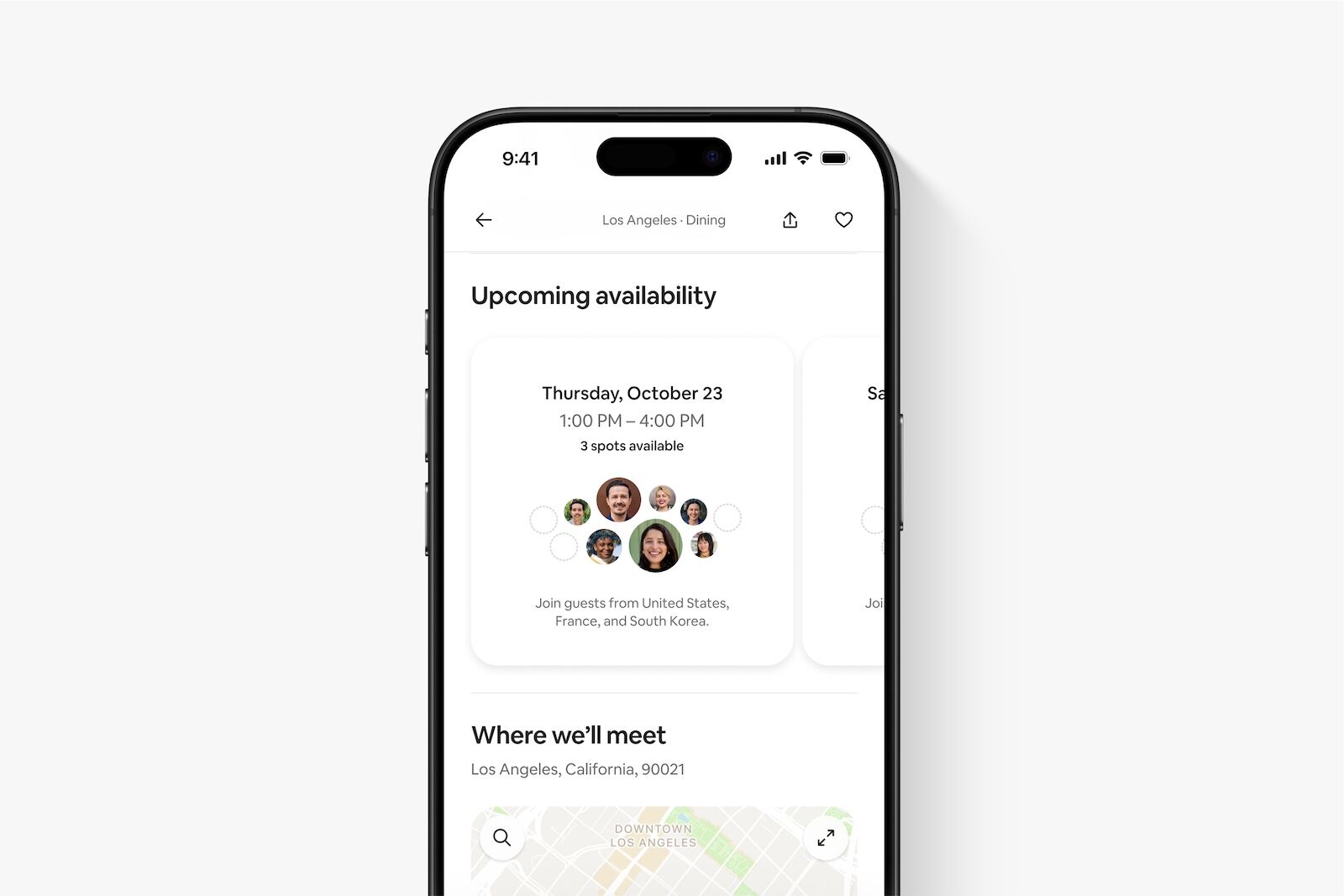 airbnb experiences screen on phone