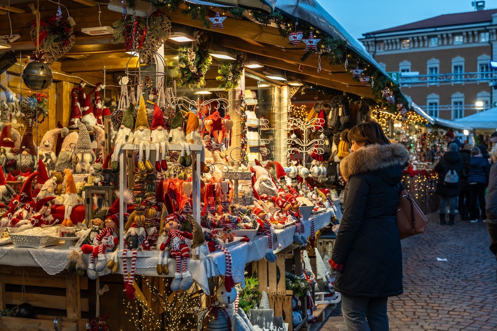 italy christmas train - trento market