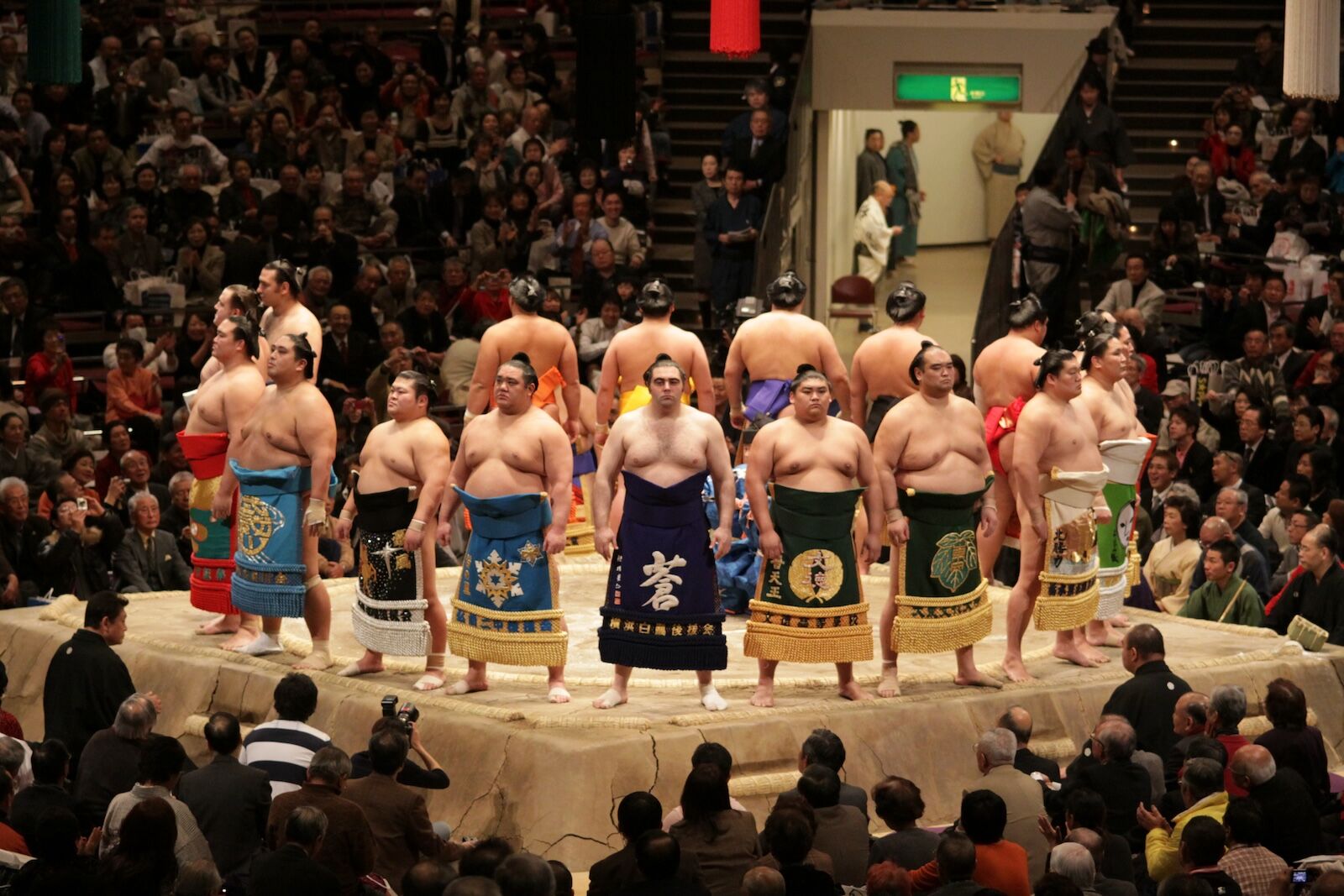 sumo wrestling - athletes in ring
