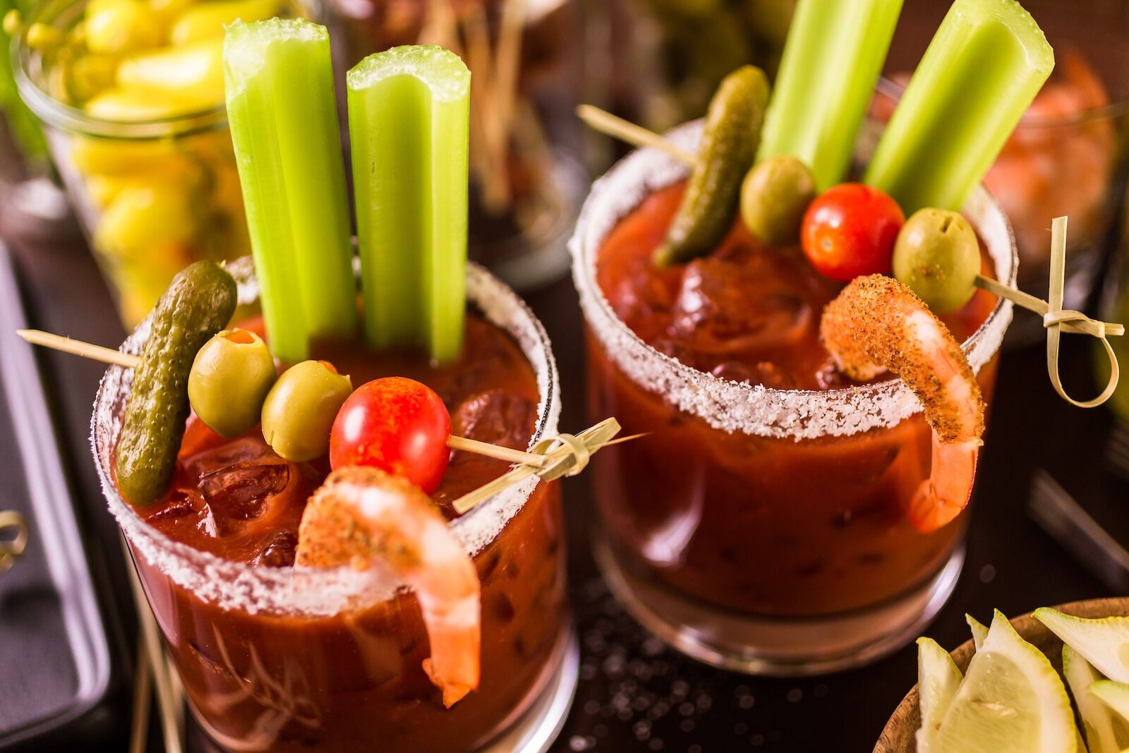 sf martini bar - close up of two bloody marys