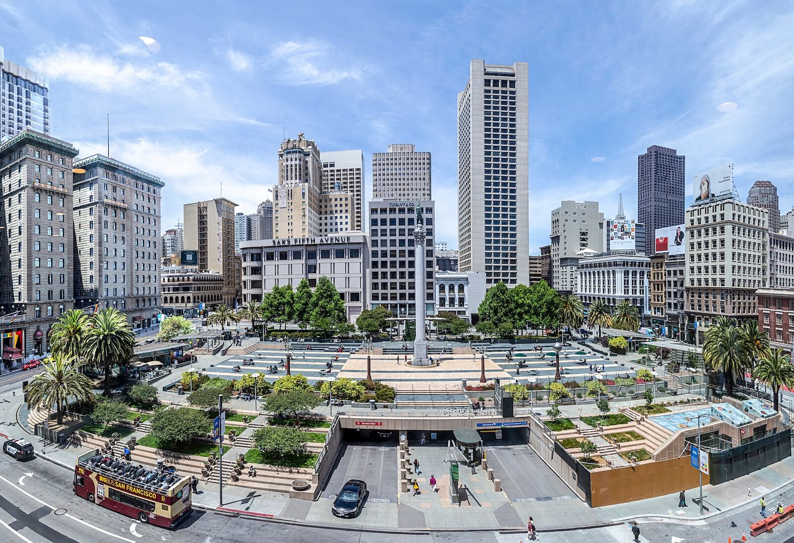 San Francisco, June 7, 2022: view to Union Square in the heart of San Francisco, USA