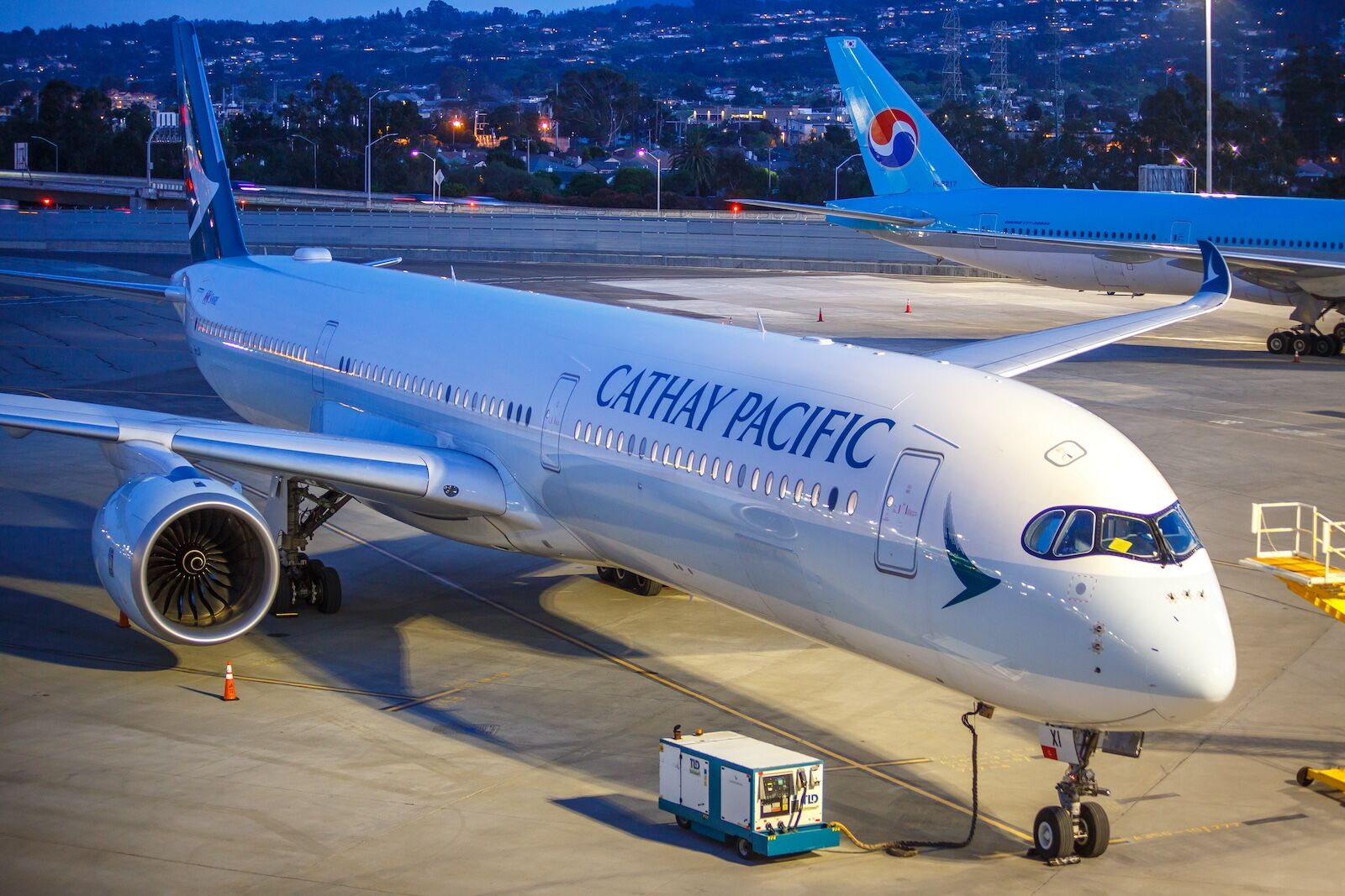 cathay pacific plane at SFO